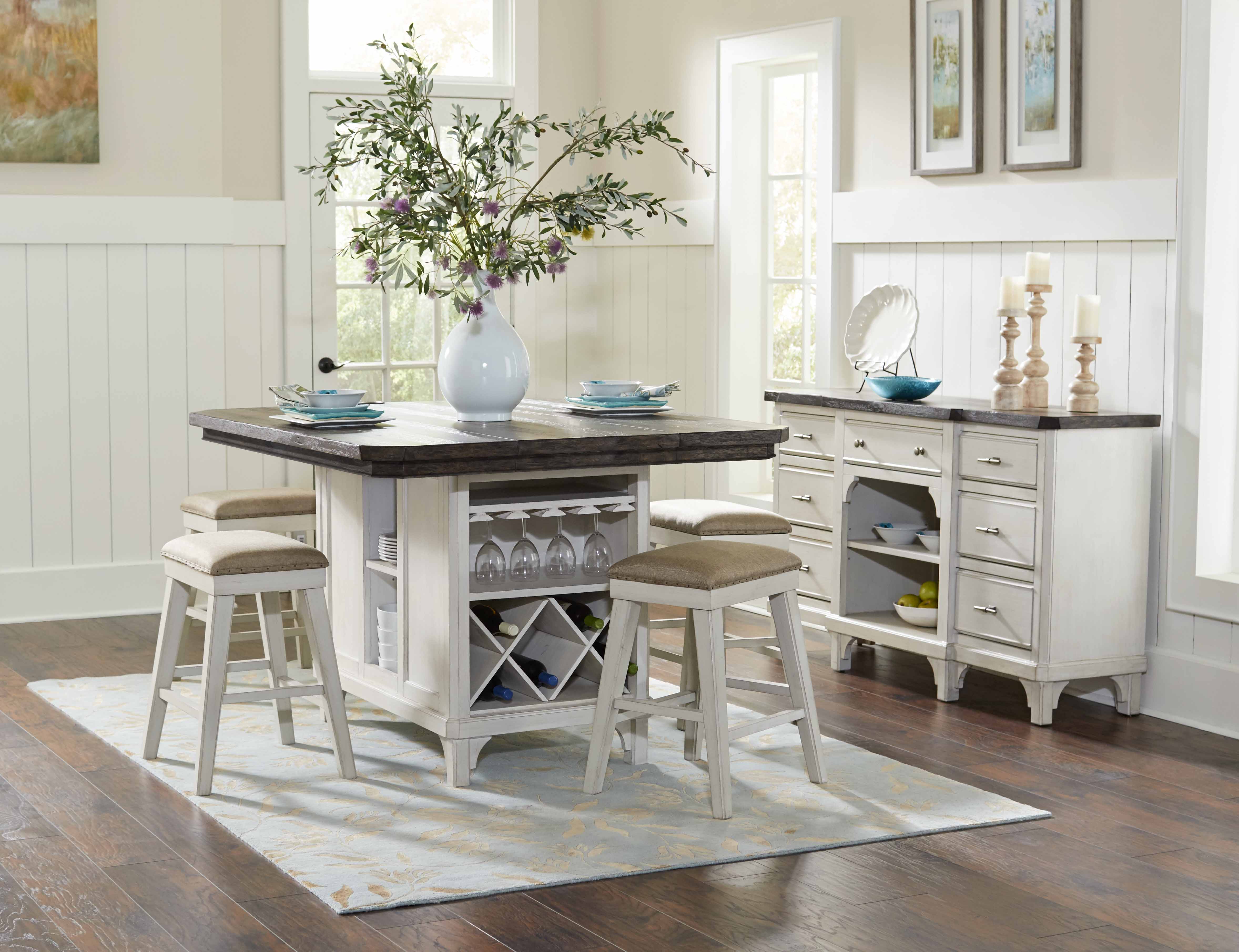 Mystic 5-Pc Kitchen Island Dining Set Extendable (30-48)