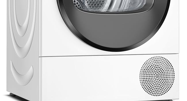 Bosch Home & Kitchen Appliances WQG24509GB Heat Pump Tumble Dryer, 9kg Capacity, SelfCleaning Condenser, AutoDry, Fast drying within 40 minutes, SensitiveDrying System, White, Serie 6, Freestanding