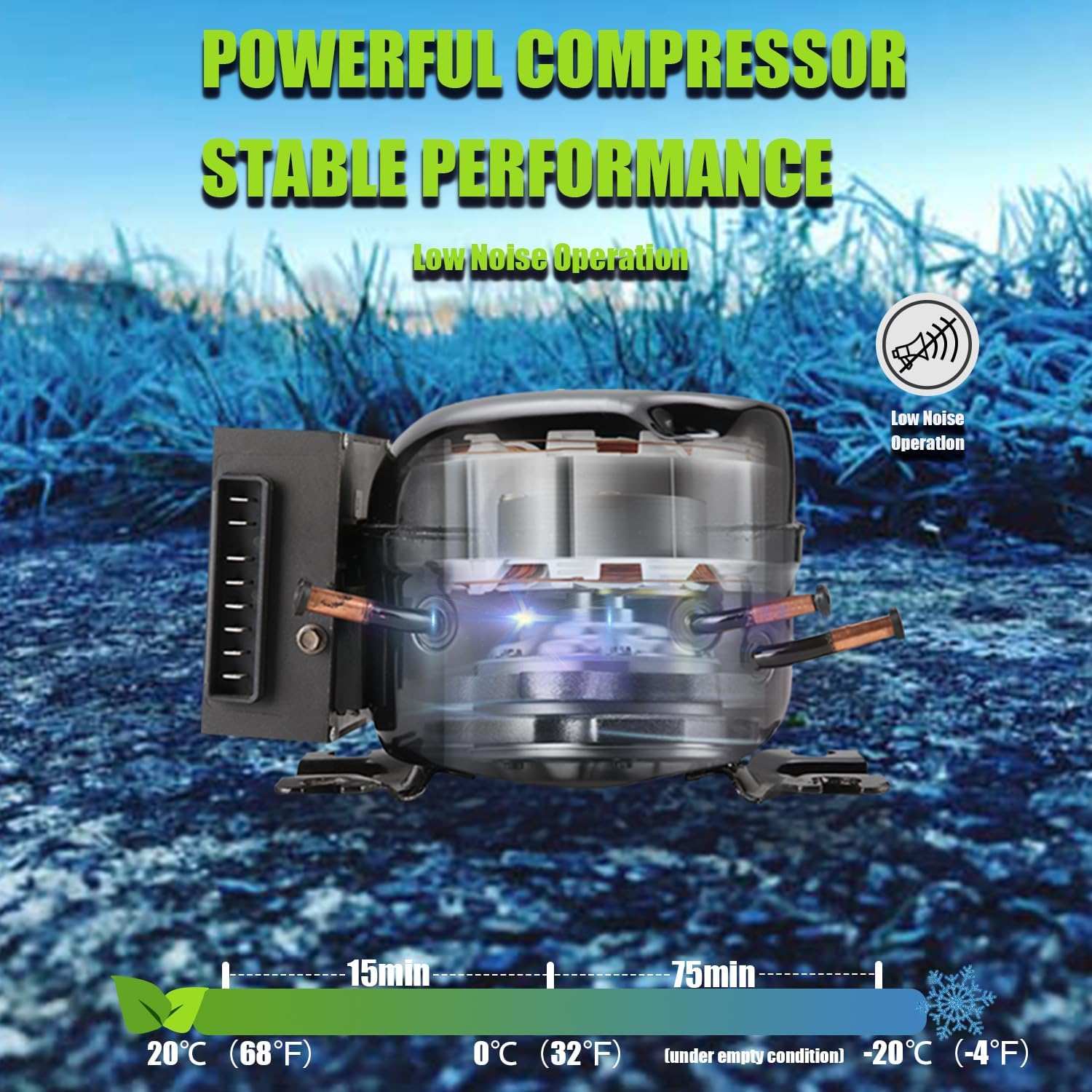 Alpicool T50 50L Compressor Car Refrigerator, Portable Camping Fridge DC 12v Freezer for TruckCampervanRVBoat, -20℃ to 20℃, with USB Socket