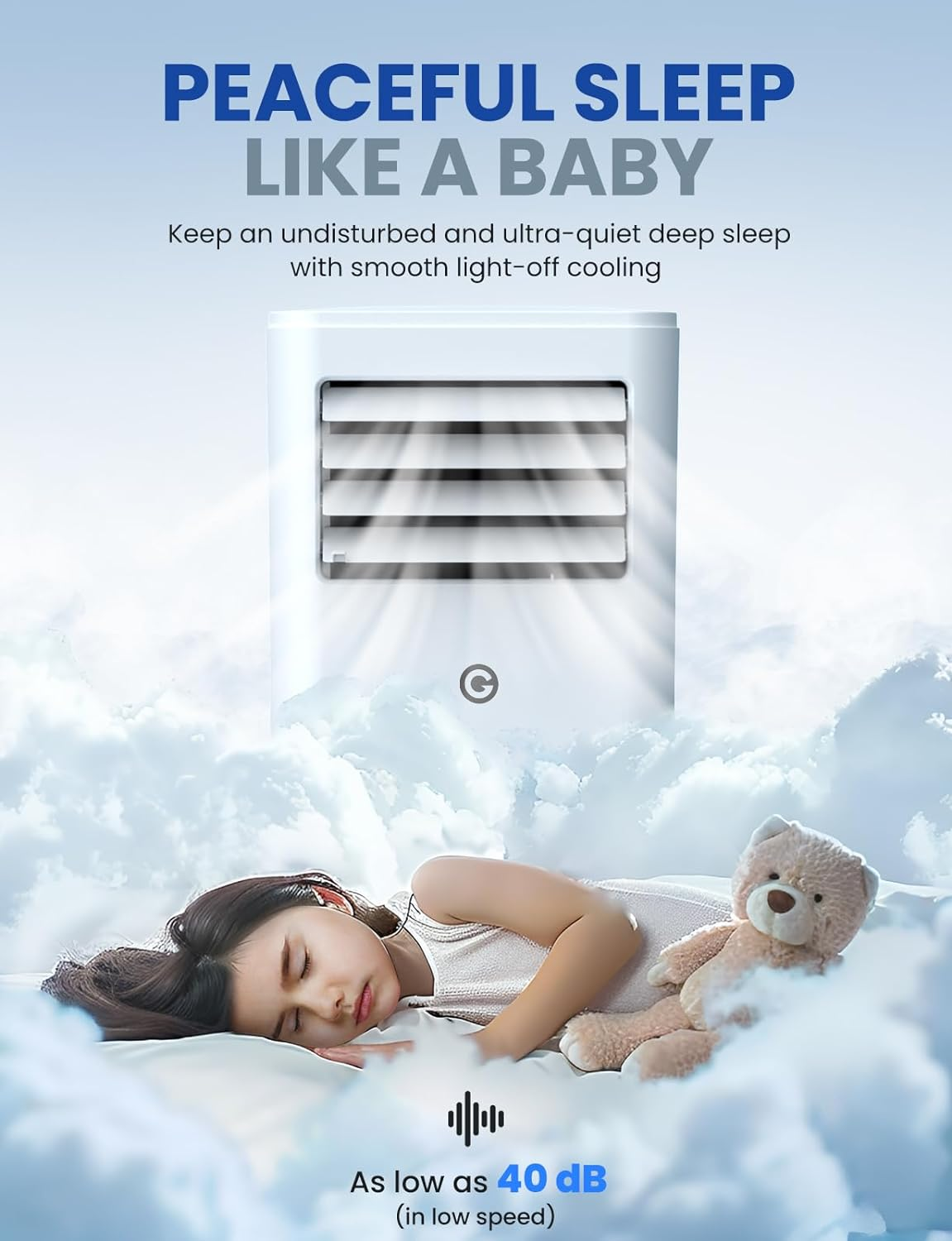 Air Conditioning Unit Portable Air Conditioner 9000 BTU 4-in-1 Dehumidifier, Cooling Fan with 2 Speeds, Digital Display & Remote Control, Window Kit, 24 Hour Timer for Room Up to 269sq.ft