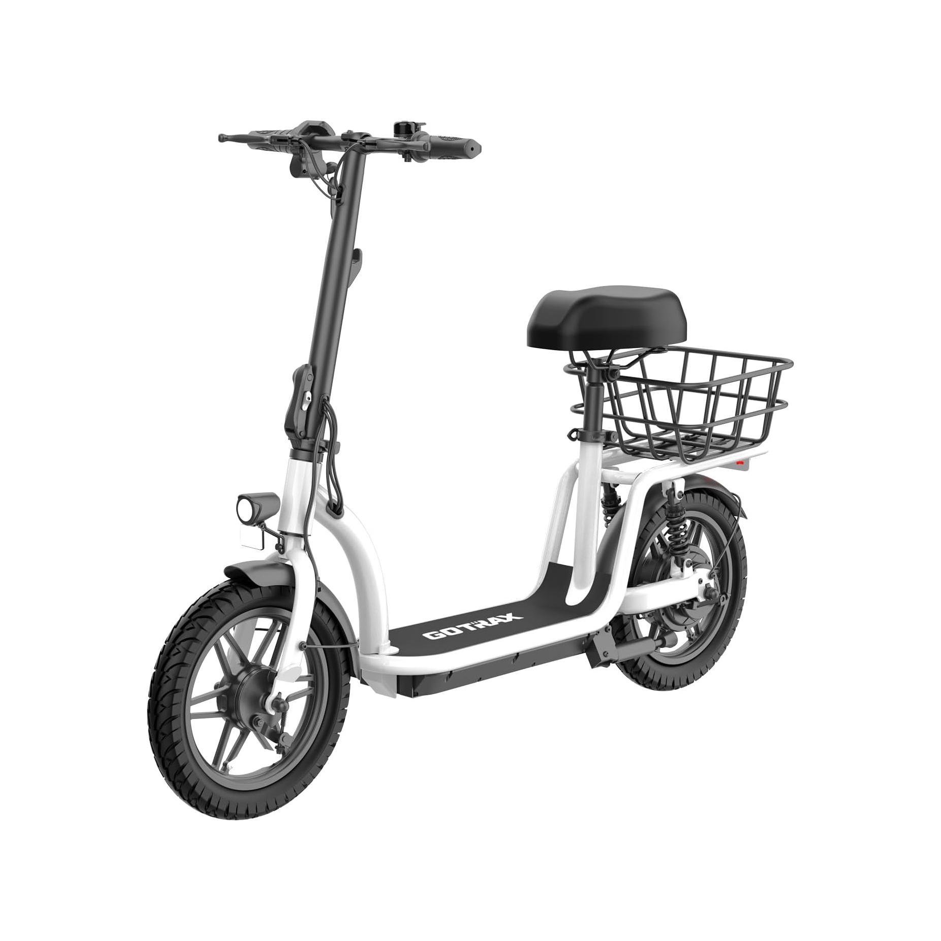Gotrax Electric Scooter with Seat for Adult, Max 31/40 km Range, 25/31 km/h Power by Peak 500 Motor, Comfortable 14