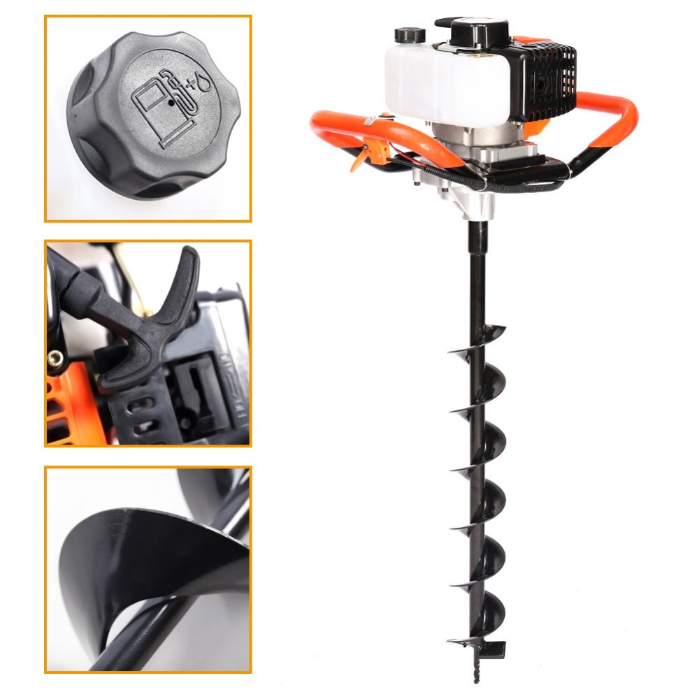Motor gasoline drill for soil VIKI engine 52SS and Drilling 150 mm