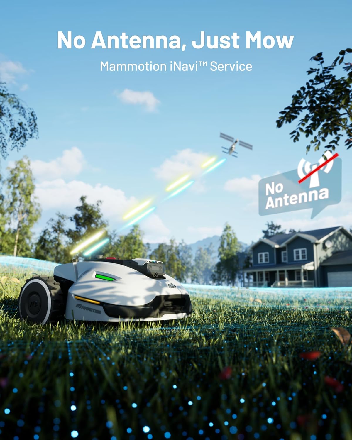 MAMMOTION YUKA 2000 Robotic Lawnmower without boundary wire, NetRTK+Vision, No RTK antenna required, Auto-mapping, Recommended area 2000m², Maximum area 2800m², with 4G module, 50% gradient