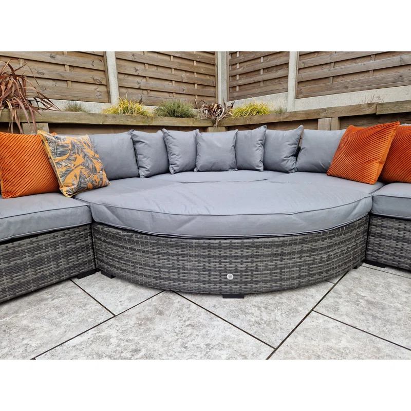 Berniss Wicker 8 - Person Garden Lounge Set with Cushions