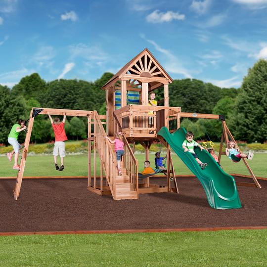 Oceanview Wooden Swing Set
