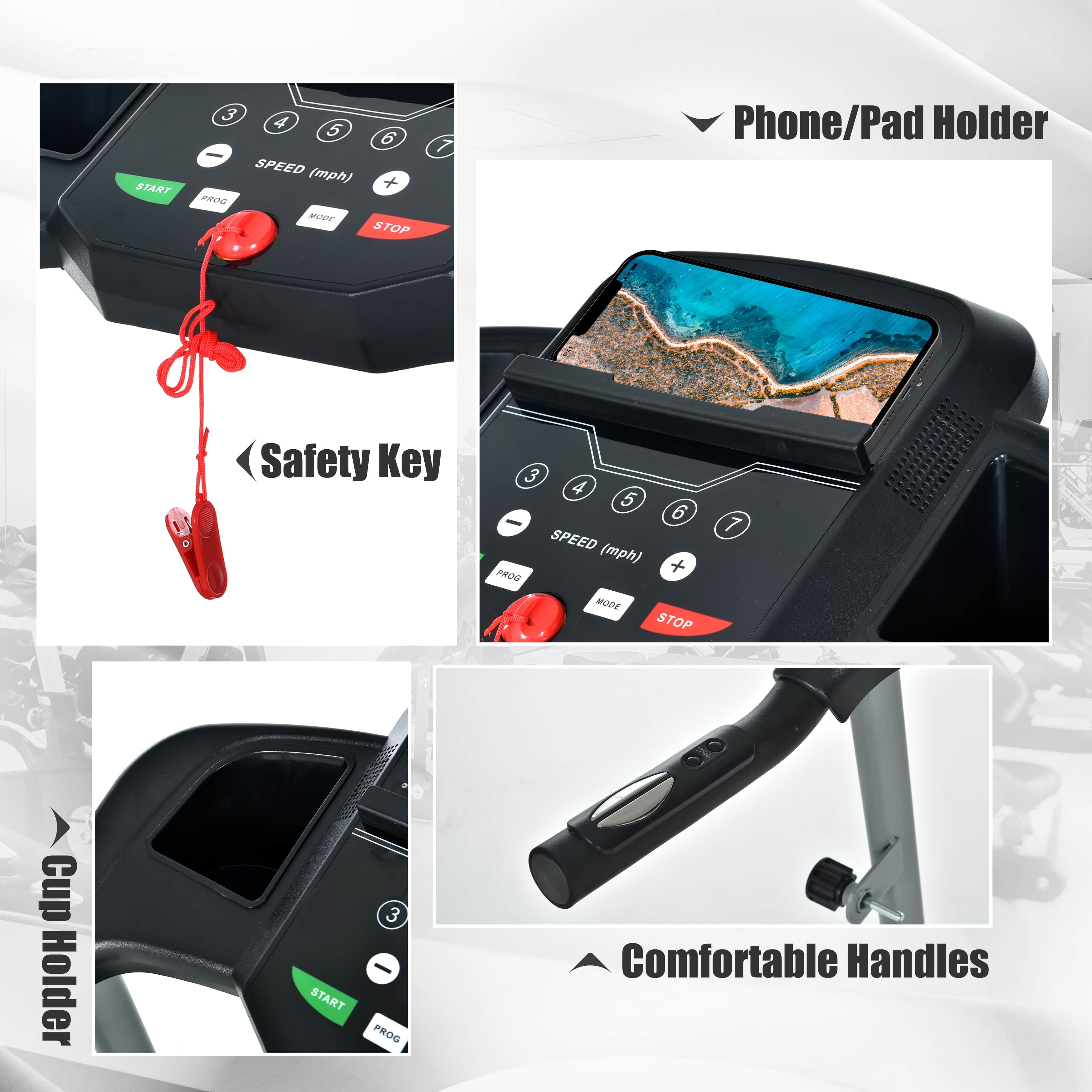 800W Folding Treadmill Electric Motorized Power Running - 48L x 25W x 48H