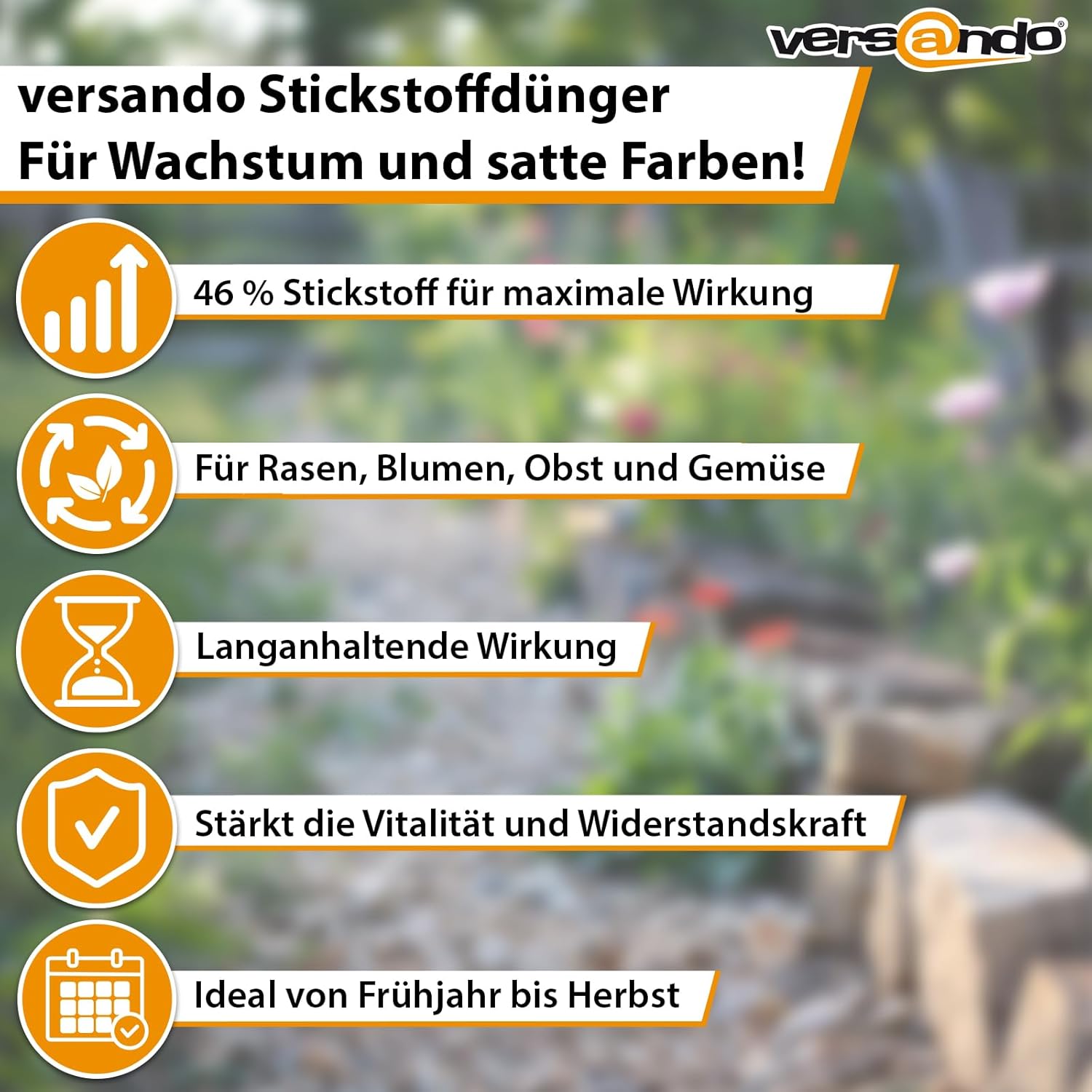 versando Urea Fertiliser, 1000 kg, 46% Nitrogen, for approx. 4 Hectares, For All Horticulture from February to October, 200 Bags, 1 Pallet