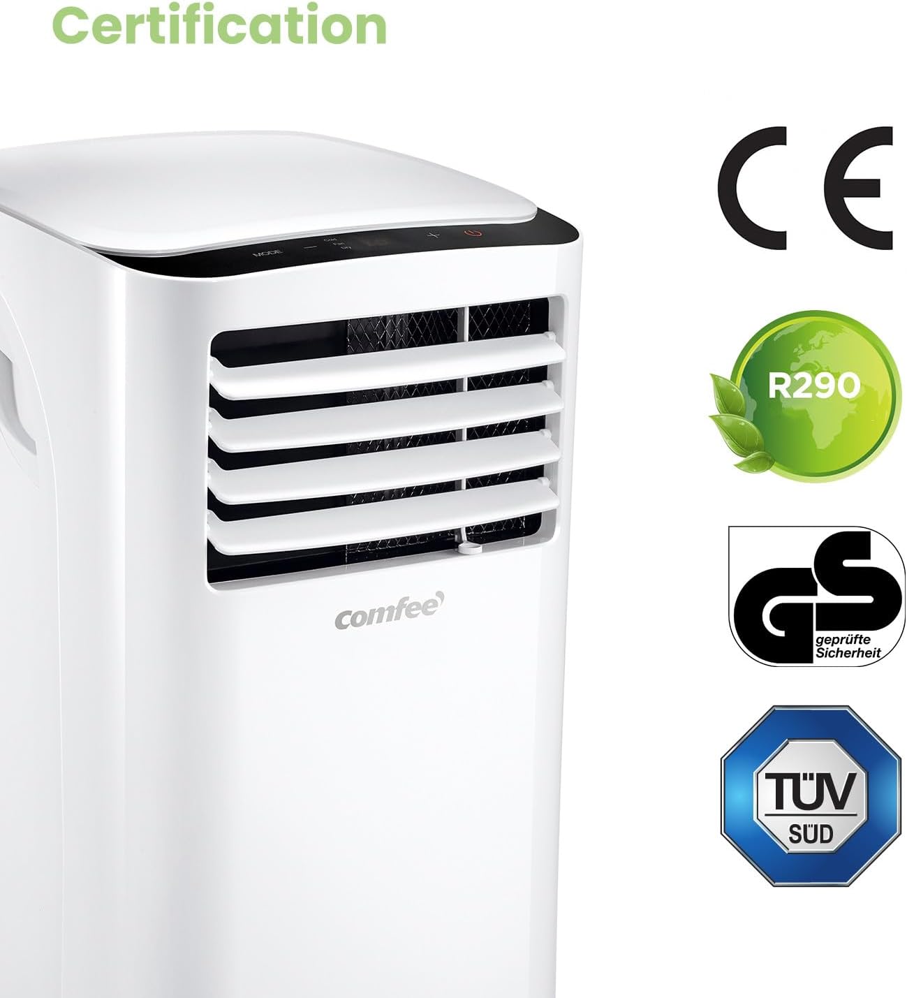 Comfee Mobiles Klimagerät MPPH-09CRN7, 9000 BTU 2,6kW, Kühlen&Ventilieren&Entfeuchten, Raumgröße bis 88m³(33㎡), Mobile Klimaanlage mit Abluftschlauch