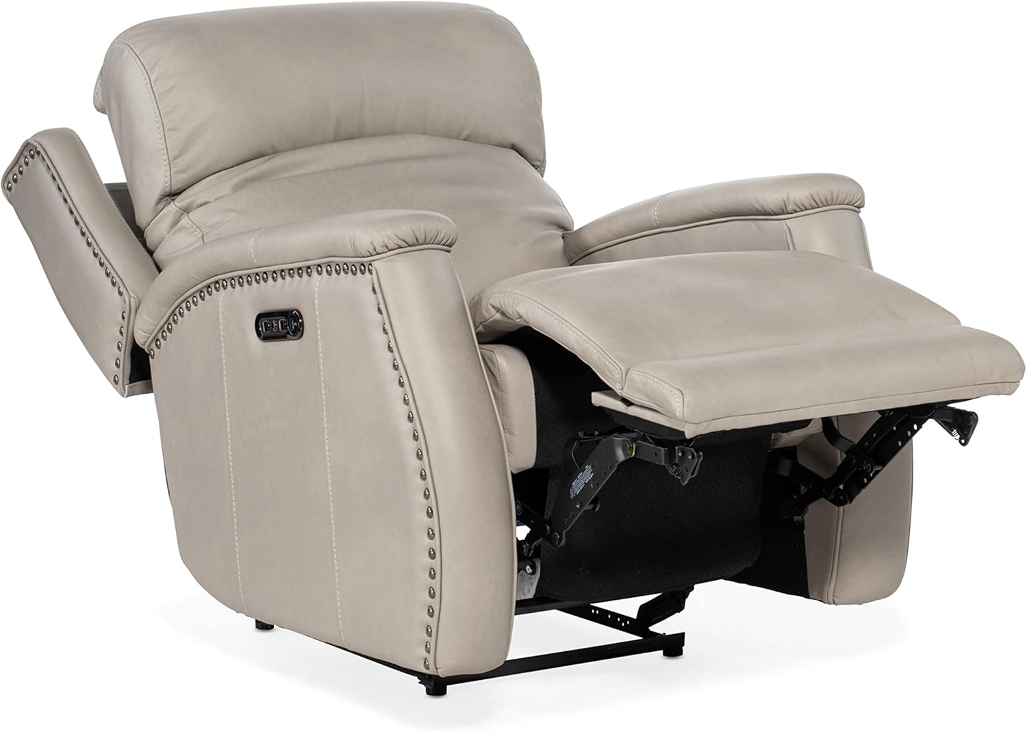 Rhea Zero Gravity Power Recliner with Power Headrest in Gray Leather by Hooker