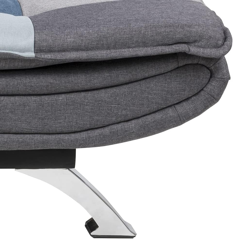 AC Design Furniture Jasper Sofa Bed W: 196 x H: 91 x D: 96 cm, Dark Grey/Black, Fabric/Metal