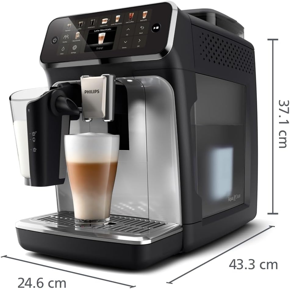 Philips Seria 5500 ekspres do kawy z Latte Go, technologia SilentBrew, szybki start. Aromatyczna kawa ze świeżo zmielonych ziaren, 20 gorących i lodowych napojów (‎EP5546/70)