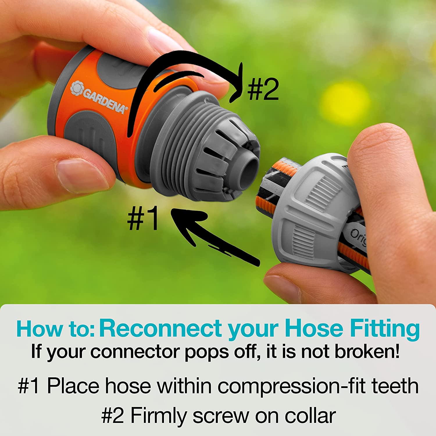 50 Foot Auto Retractable Hose Reel on Metal Spike