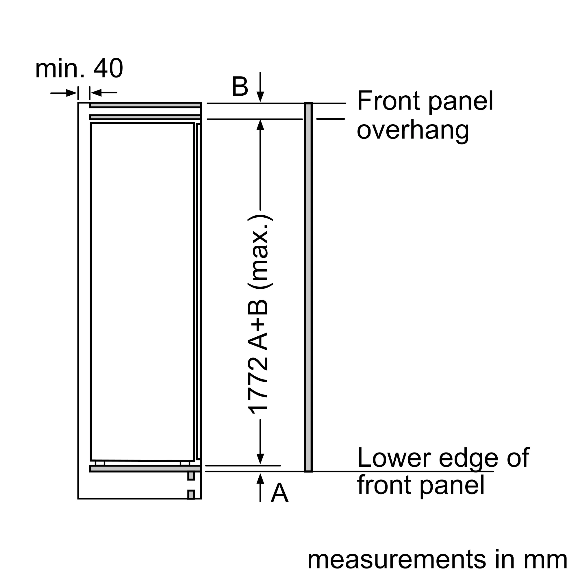SIEMENS KI81RNSE0G iQ100 Built-in fridge 177.2 x 54.1 cm sliding hinge