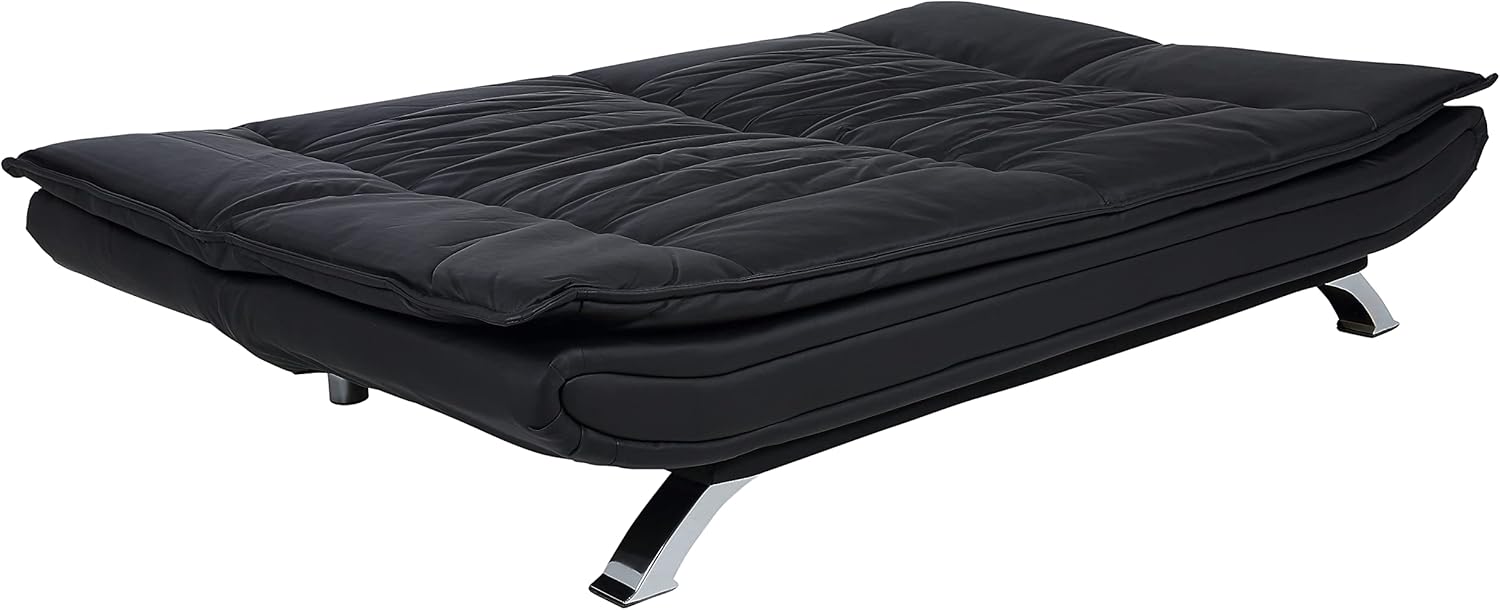 AC Design Furniture Jasper Sofa Bed W: 196 x H: 91 x D: 96 cm, Dark Grey/Black, Fabric/Metal