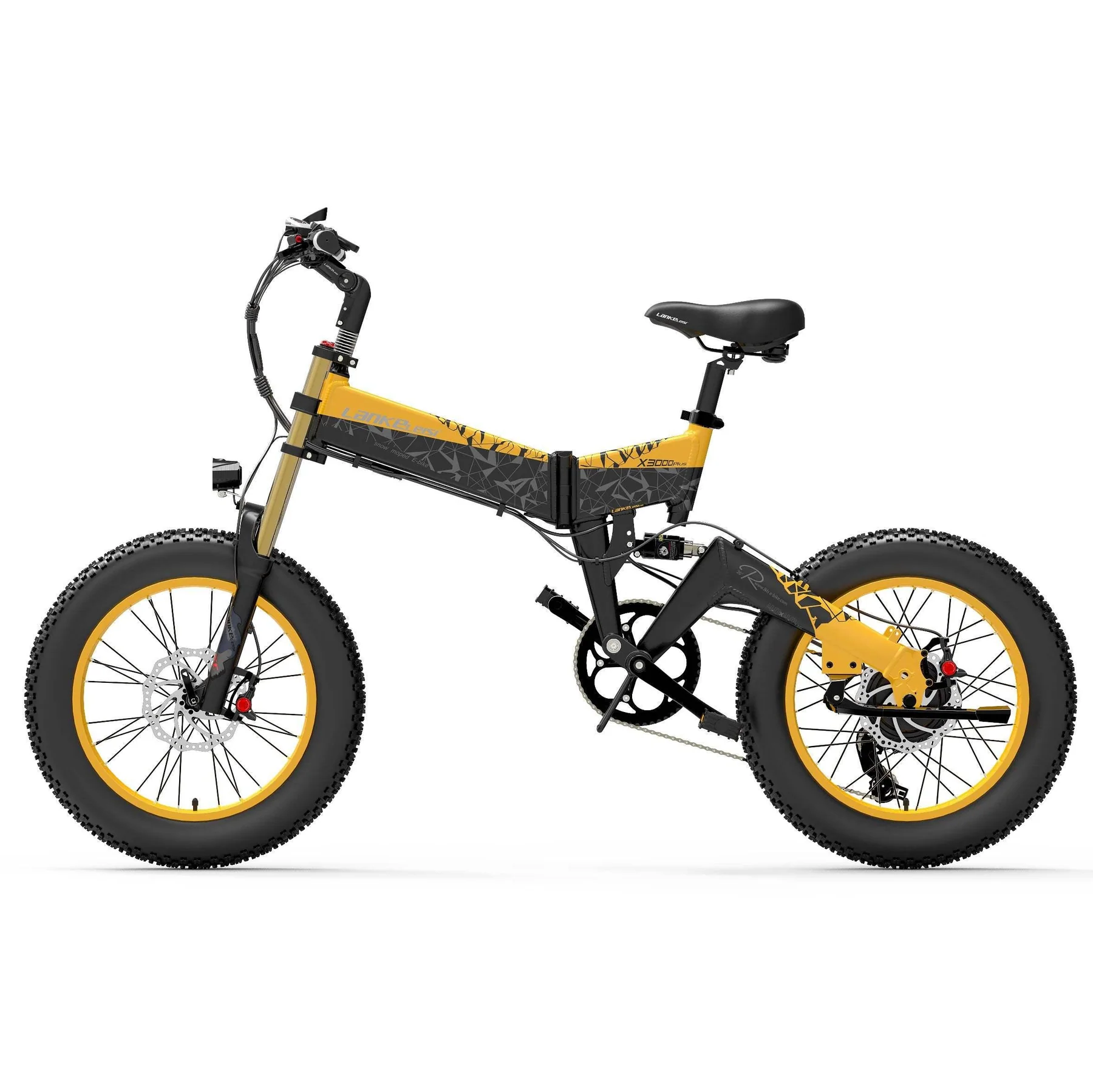 Lankeleisi X3000 Plus 1000W 20 Fatbike Dual Crown Fork Faltbares E-Mountainbike 17.5Ah