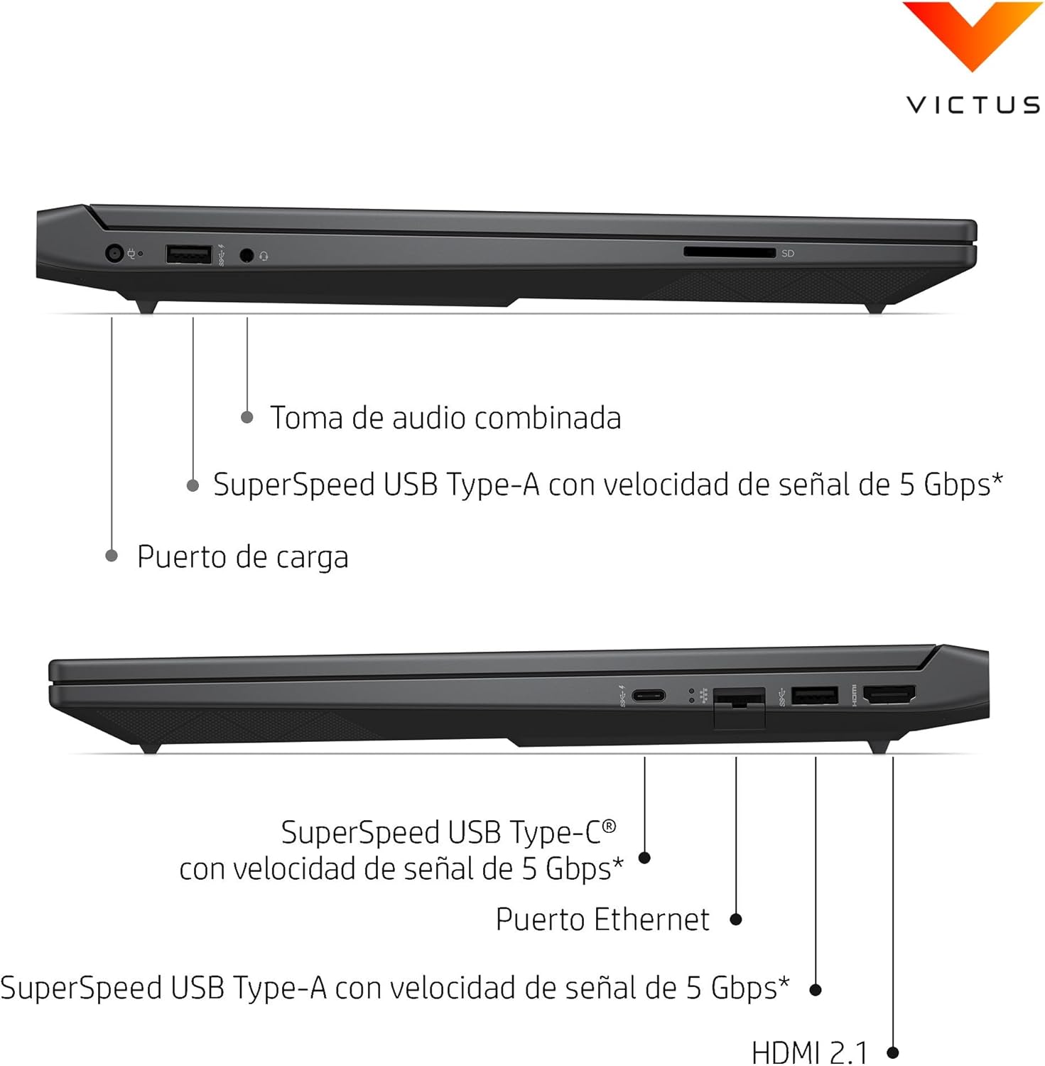 HP Victus 15-FB3038NS Gaming Laptop 15 Inch FHD AMD Ryzen AI 7 350, 16GB RAM, 1TB SSD, NVIDIA RTX 5060, FreeDos – Blue – Spanish QWERTY Keyboard