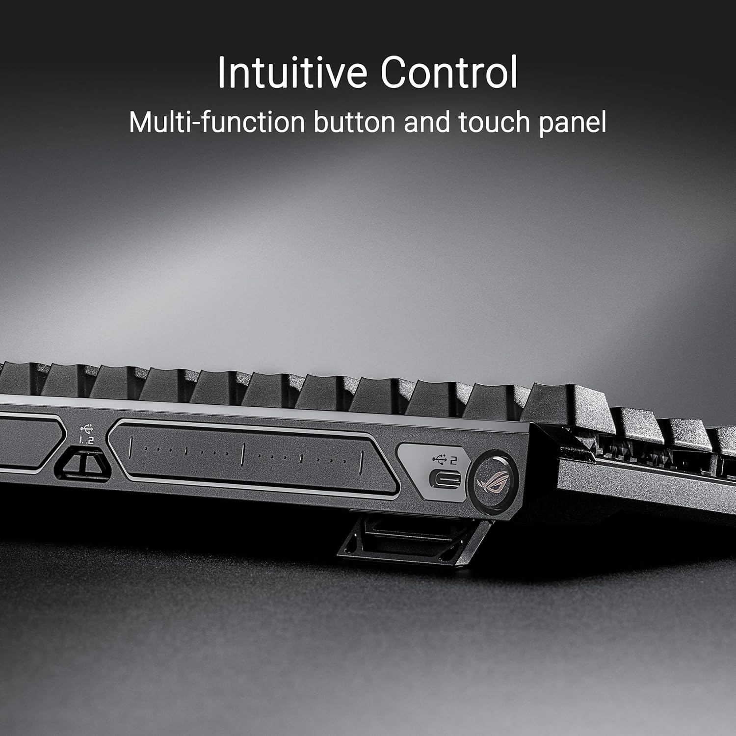 Asus ROG FALCHION ACE HFX Compact 65Percent Analog RGB Gaming Keyboard, Wired (Dual USB-C), ROG HFX Magnetic Switches, Rapid Trigger, Touch Panel