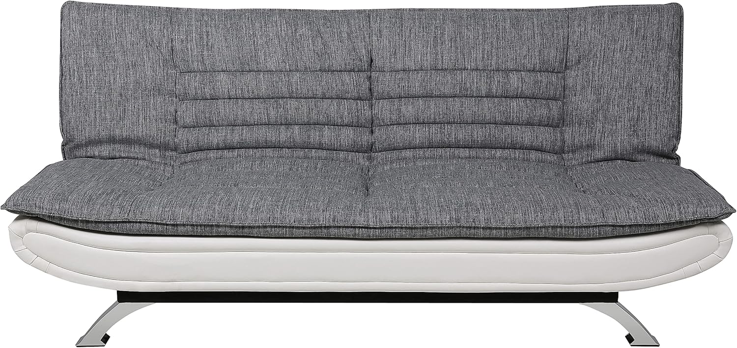 AC Design Furniture Jasper Sofa Bed W: 196 x H: 91 x D: 96 cm, Dark Grey/Black, Fabric/Metal