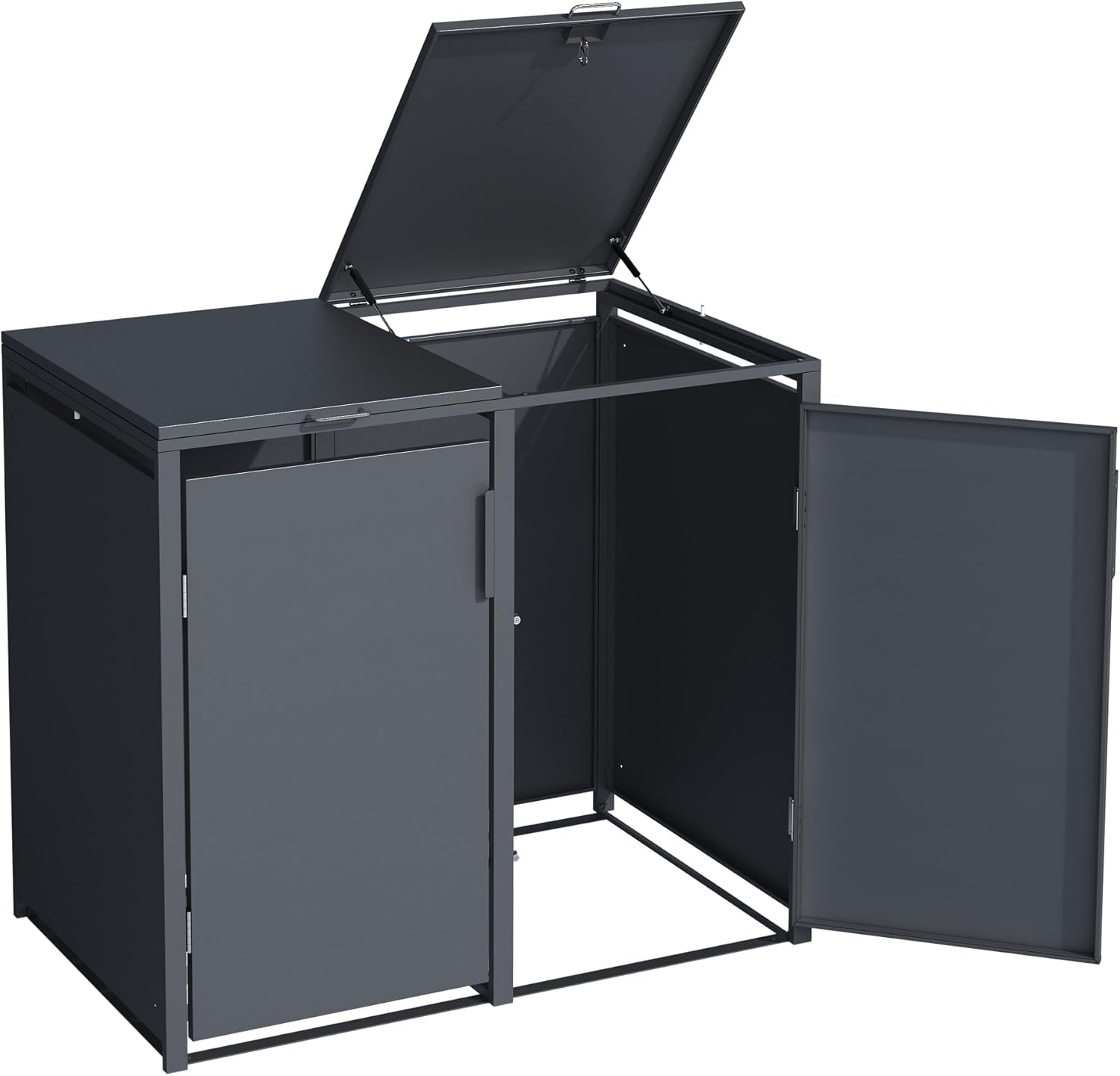 DEGAMO Munich Wheelie Bin Box for 4 x Bins 120 and 240 Litres Galvanised Steel Anthracite