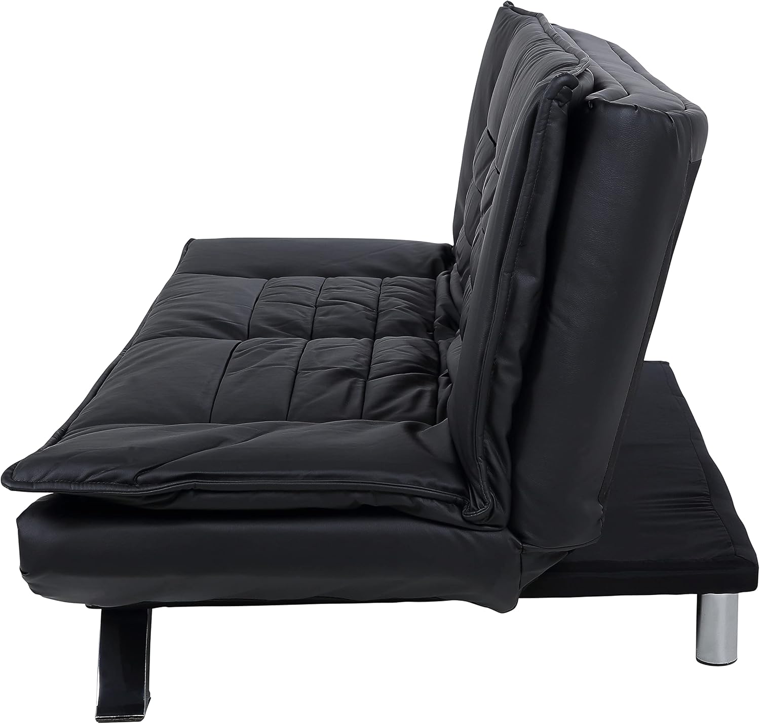 AC Design Furniture Jasper Sofa Bed W: 196 x H: 91 x D: 96 cm, Dark Grey/Black, Fabric/Metal