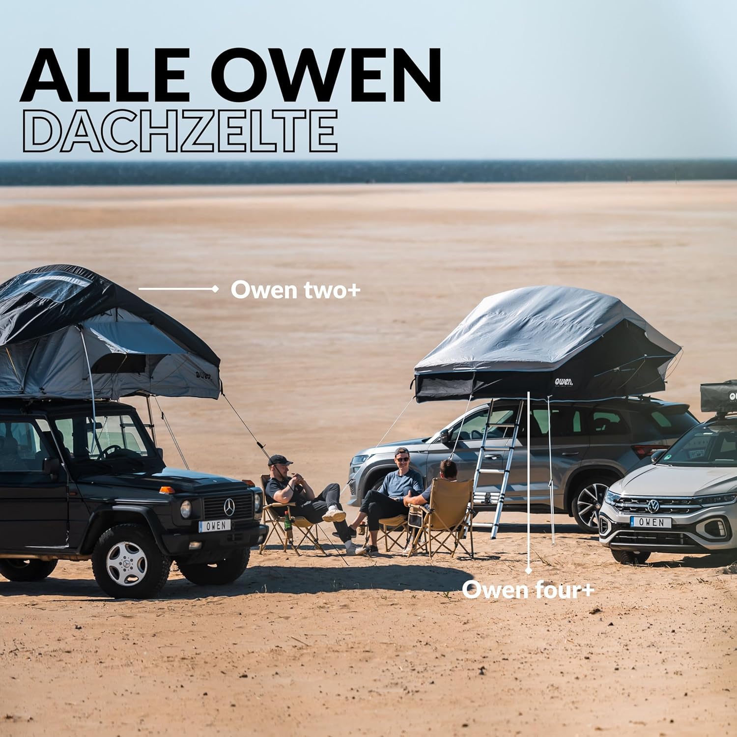 Owen Roof Tent Two Olive Green | Car Roof Tent for 2 People | High Quality & Weatherproof | Camping Tent for Cars and Minivans