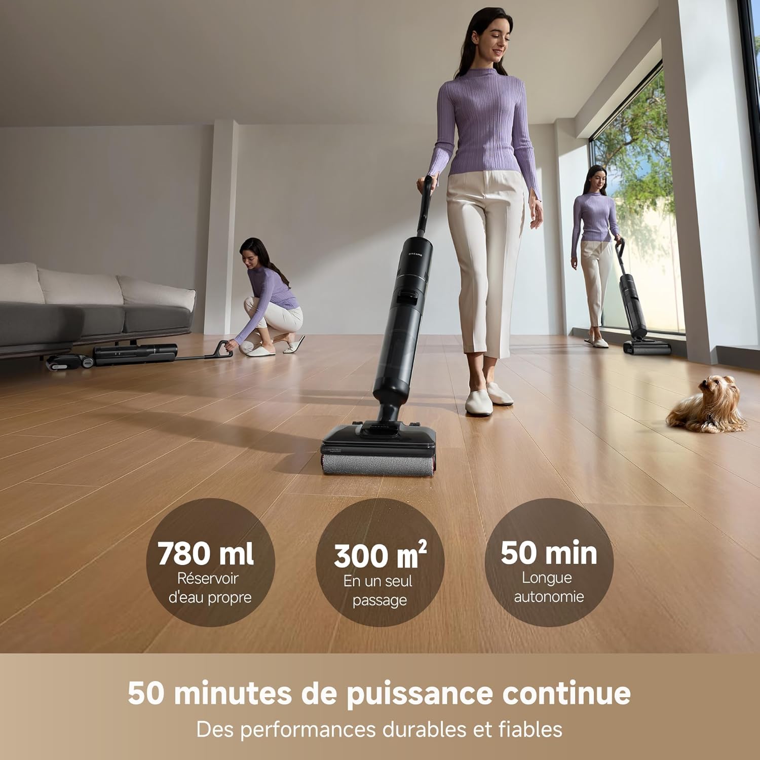 dreame H12 Pro Ultra Wet and Dry Vacuum Cleaner, 60°C Wash, 30 Min Dry, Auto Double Rotating Cleaning with Heavy Duty Scraper, 16 kPa Suction, 2 Edge Brush, Intelligent Detection