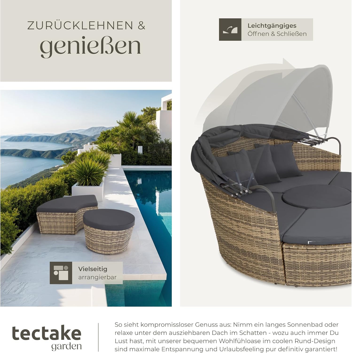 Lounge Muschel Sonneninsel Outdoor wetterfest