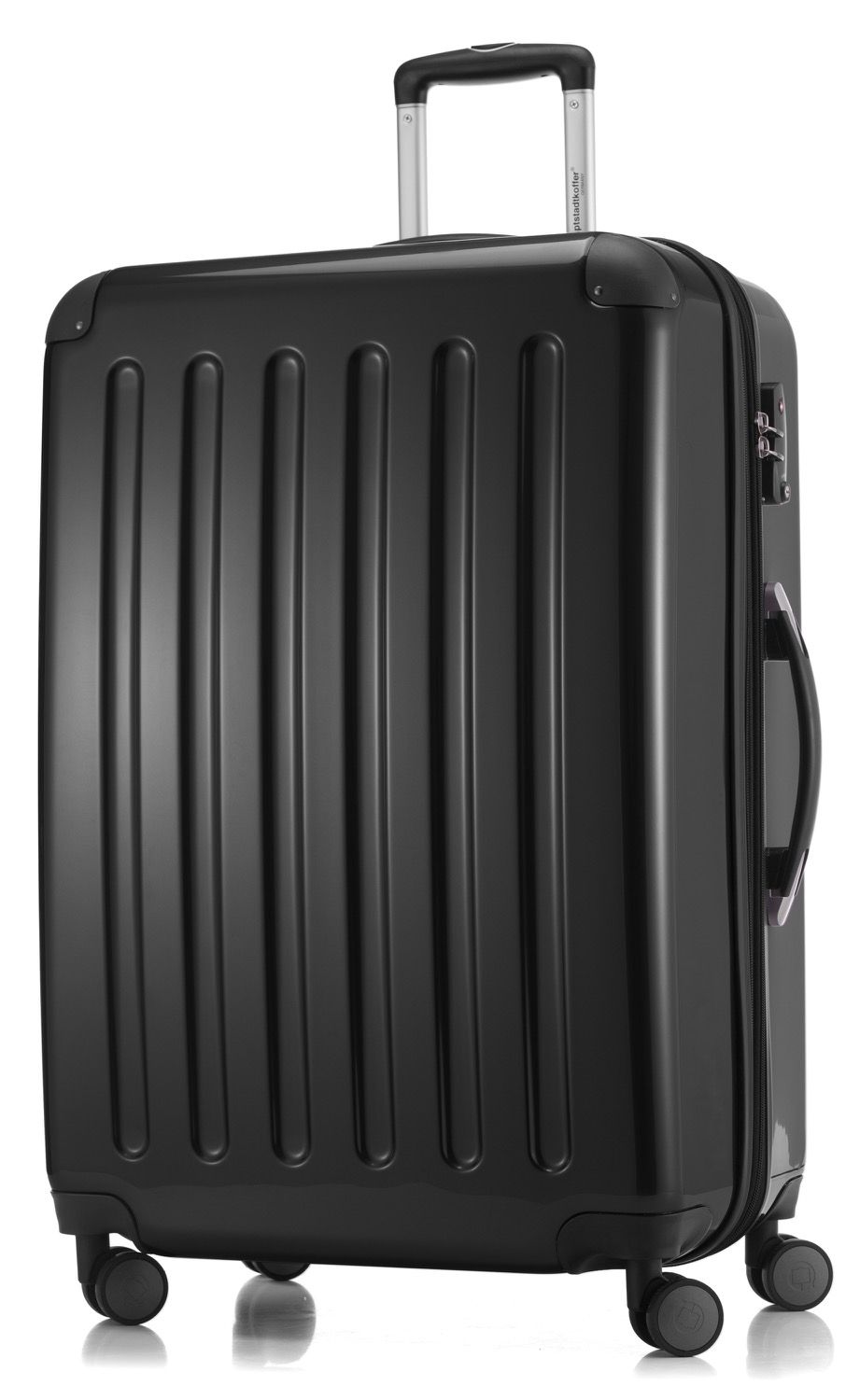 Alex - suitcase hard shell black glossy, 65 cm, 74 liters