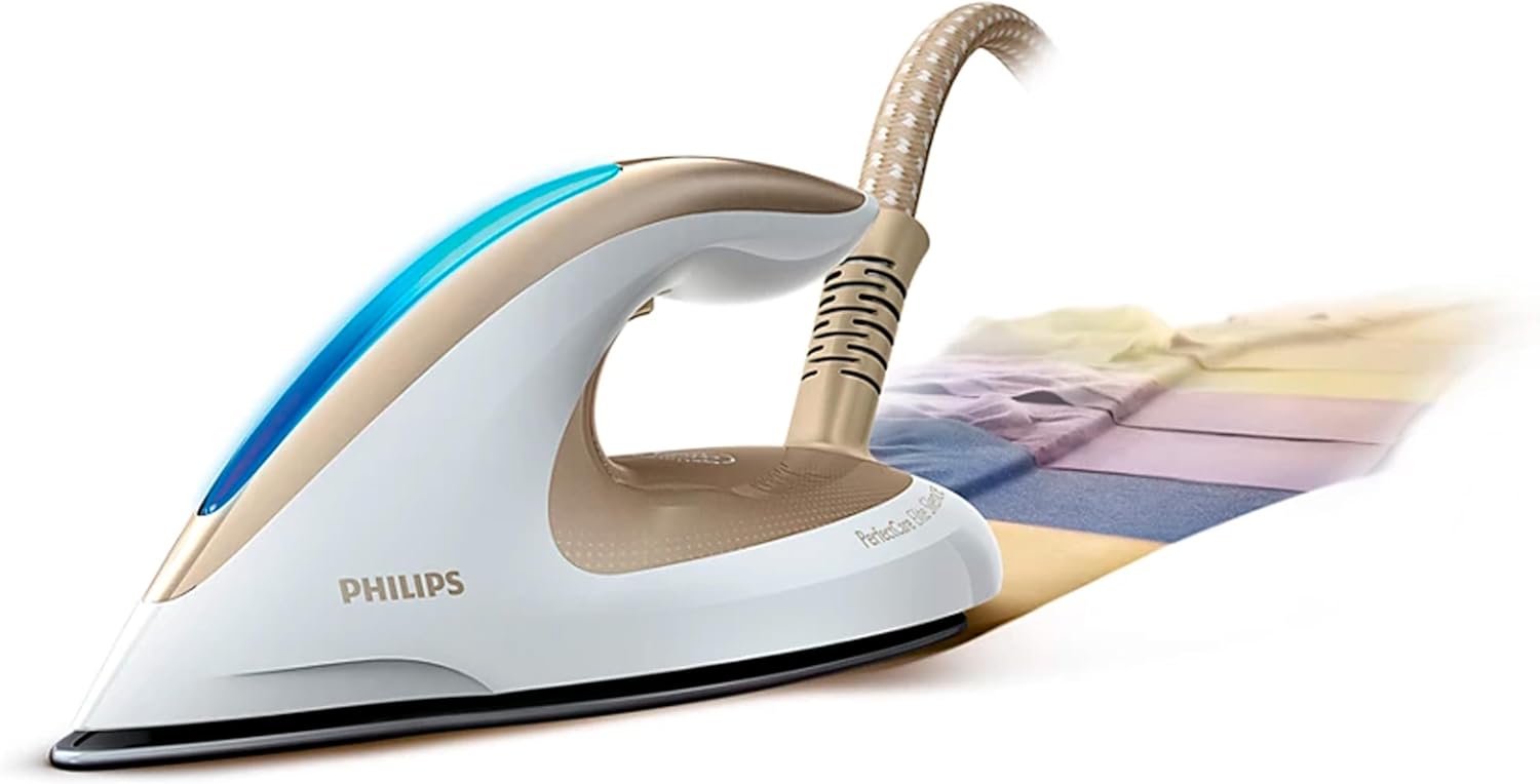 Philips PerfectCare Elite Dampfbügelstation – 7,2 Bar Druck, Dampfstoß bis zu 490 g, 1,8 l Abnehmbarer Wasserbehälter, Ultimative Faltenentfernung, Ultraleichtes Bügeleisen (GC9642/60)
