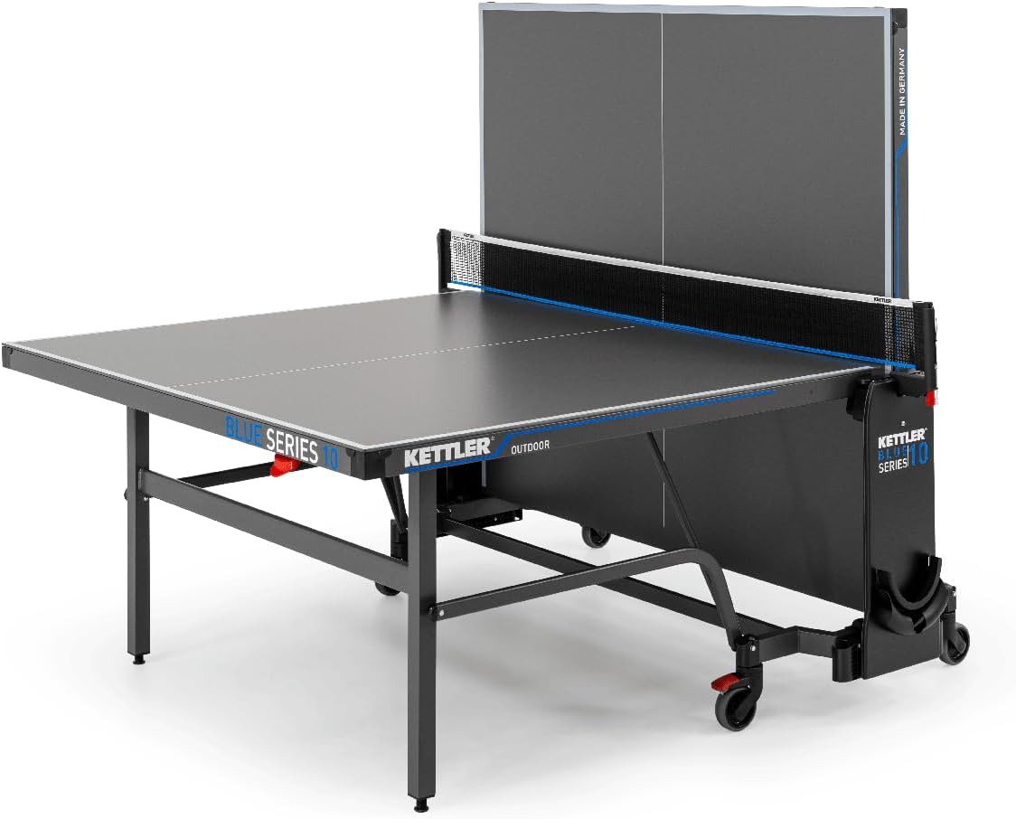 KETTLER K10 Outdoor Professional Table Tennis Table | Quality - Made in Germany (TÜV-tested) | Weatherproof | Foldable & Easy to Store | 6 mm Melamine Resin Plate | Safe Delivery | Easy Assembly