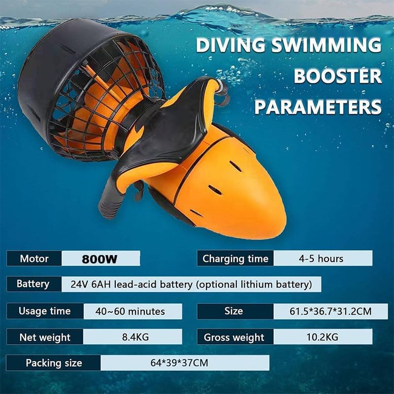 Mcamgiczin 800W Underwater Thruster 2025 Power - Li-ION Battery IP68 Waterproof for Freediving/Photography/Rescue | 50min Autonomy / High-End Diving with Ergonomic Design