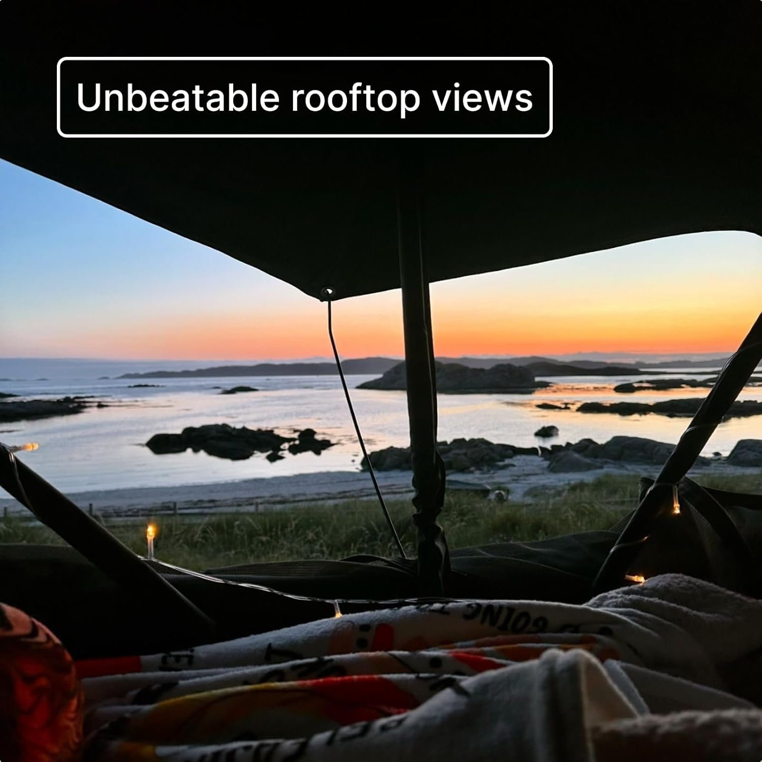 TentBox Car Roof Tent Lite XL - For 4 People - TentBox Car Roof Tent, Four Seasons, Car Camping - Tent Roof Box with Skylight to Watch the Stars - 2 Minutes Assembly