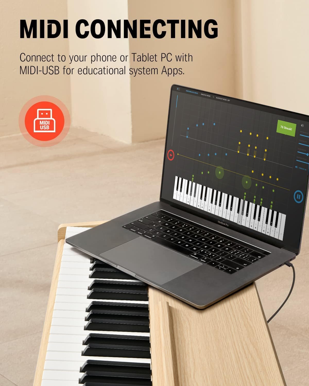 Donner DDP-80 E-Piano 88 Tasten Gewichtet Klavier, Hammermechanik II, Home Digital-Pianos Volle Größe Keyboard mit Ständer, Dreifach-pedal, USB-MIDI und Kopfhöreranschluss