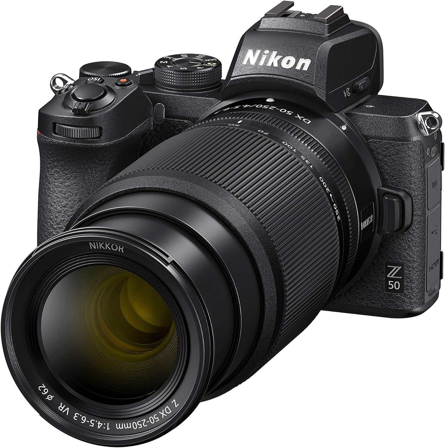 Nikon Z50 + Z DX 16-50mm + Z DX 50-250mm Mirrorless Camera Kit (209-point Hybrid AF, High speed image processing, 4K UHD movies, High Resolution LCD Monitor) VOA050K002