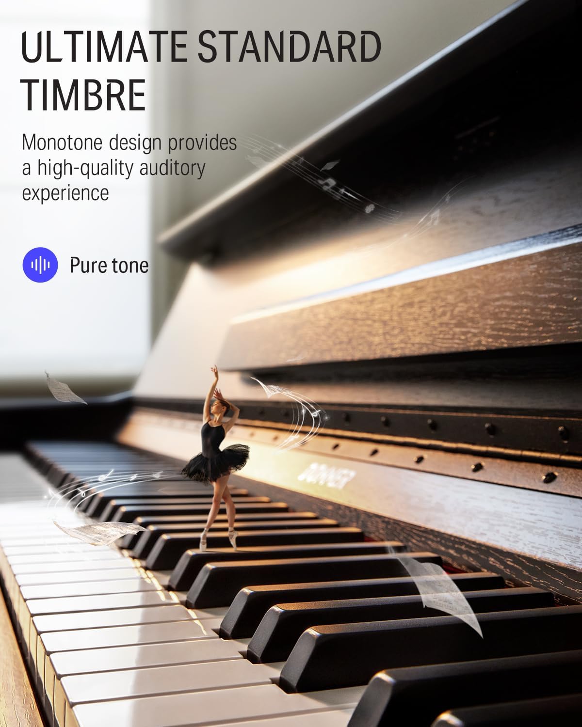 Donner DDP-60 88 Keys Digital Piano for Beginners, Electric Keyboard with Velocity Keys, 128 Voices, 83 Rhythms, 8 Reverb Effects, 5 Strength Curves, Auto Chord