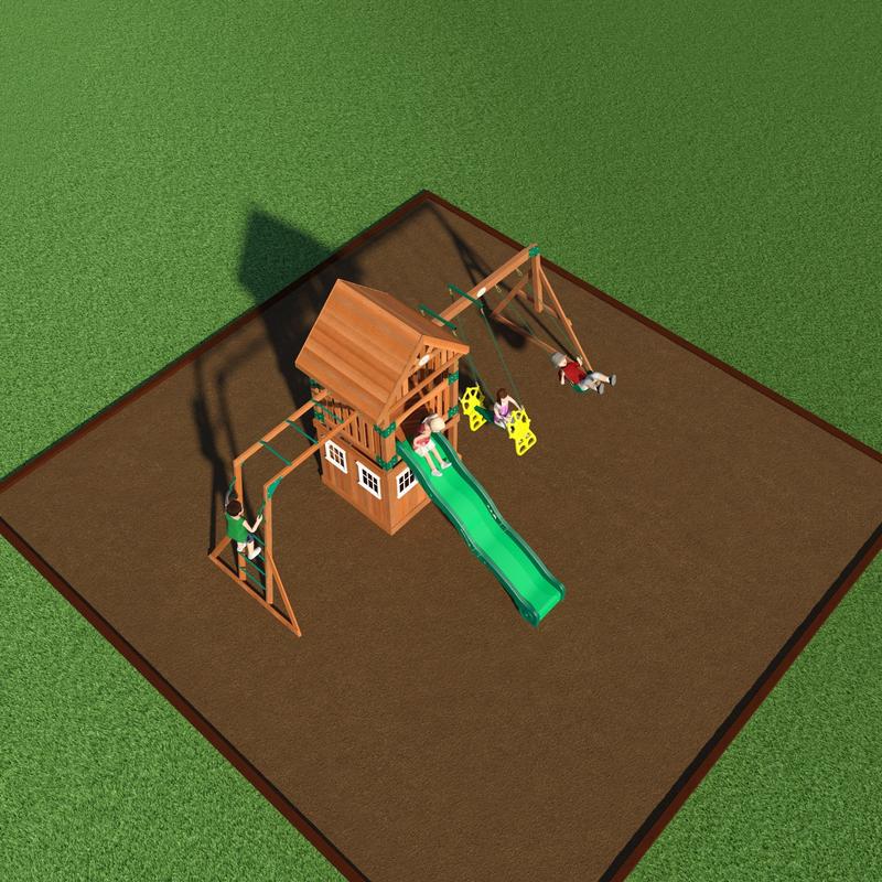 Castle Peak Wooden Swing Set