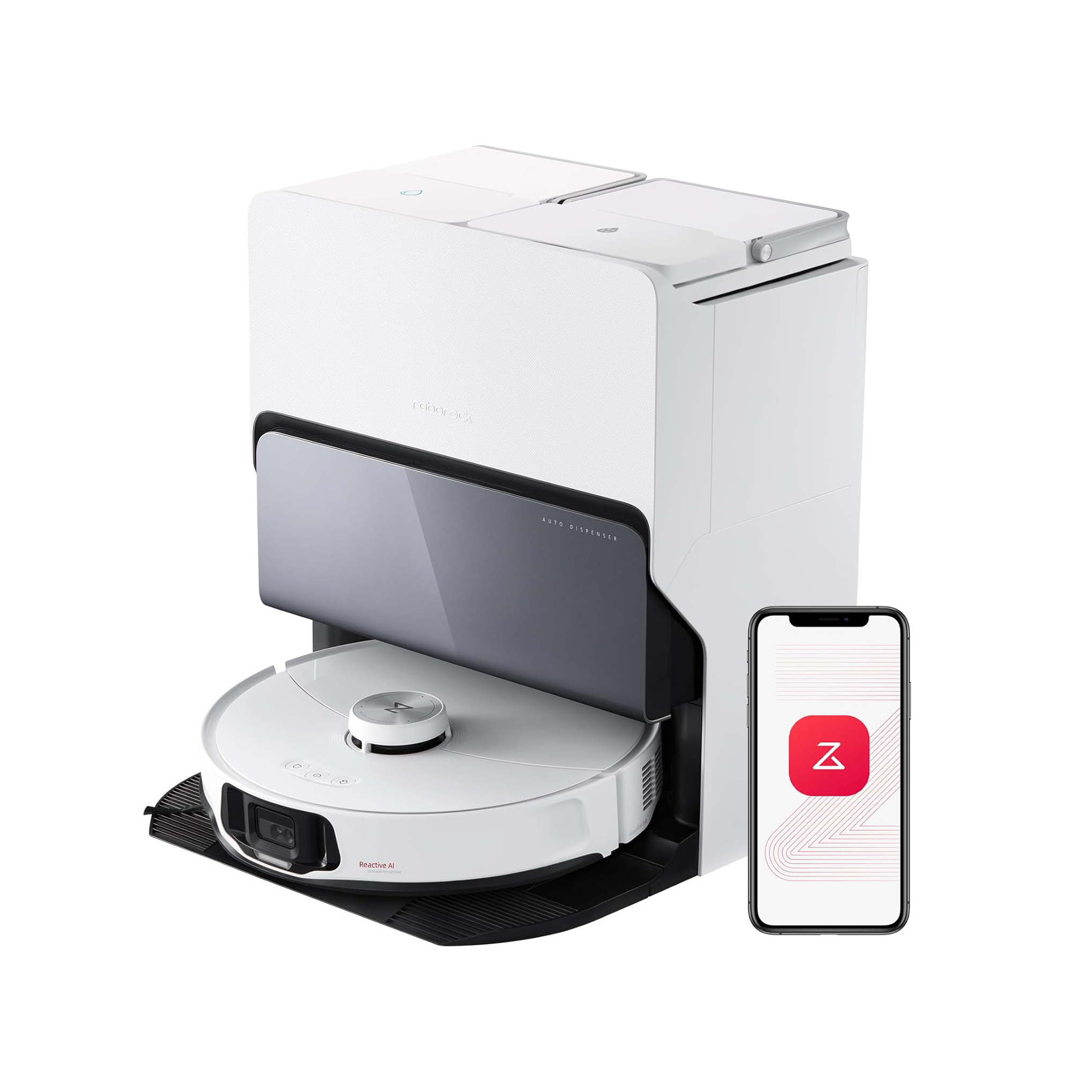 roborock S8 MaxV Ultra Robot Vacuum Cleaner with Mop Function and Lifting Mop, Extensive Cleaning Thanks to the Extendible Side Brush, 10,000 Pa, 60 °C Hot Water Mop Wash, All-in-One Dock