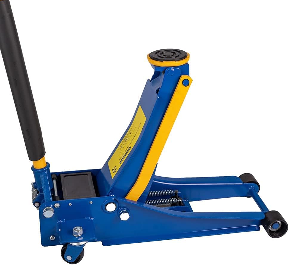 AMC Hydraulic jack, professional trolley jack, 4t, bidirectional bearing wheels, hydraulic jack, car jack, super low profile, professional, double piston, for vehicles