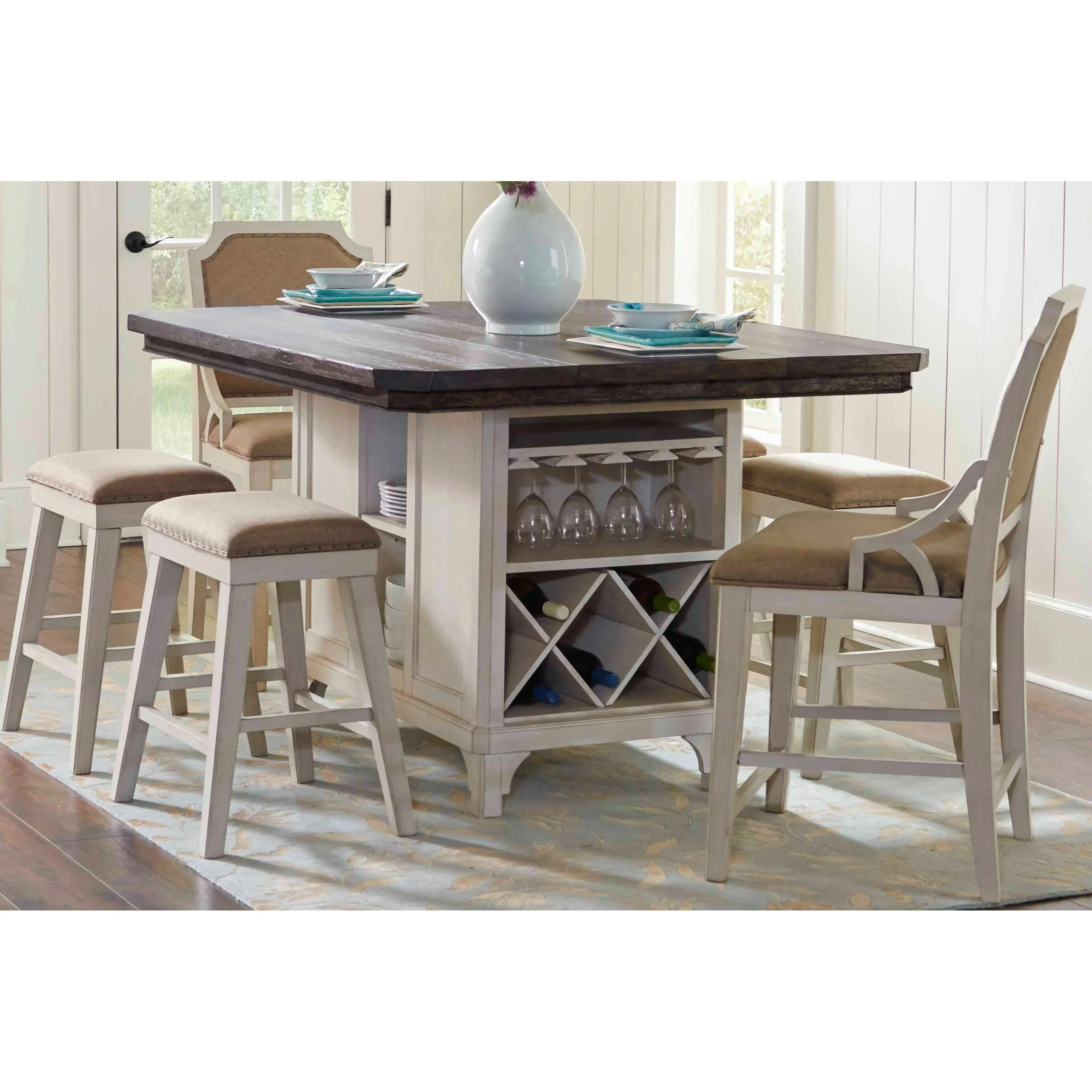 Mystic 5-Pc Kitchen Island Dining Set Extendable (30-48)