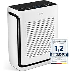 Levoit Air Purifier for Allergy Sufferers with Pet Mode, CADR 416m³/h up to 87㎡, HEPA Air Filter 99.97% Filtration + Pawsync Automatic Pet Feeder for Cats & Small Dogs with App Remote Feeding, Individual Feeding Schedules