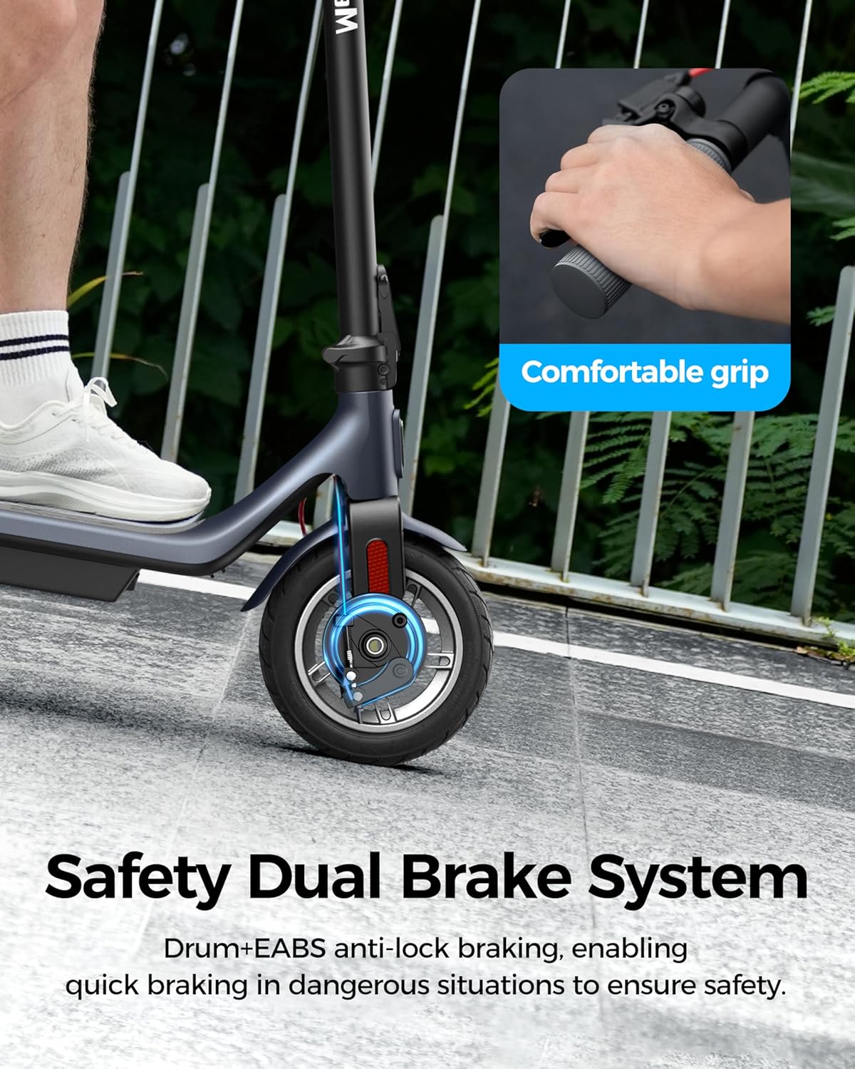 Electric Scooter A6L ECO,Electric Scooter Adults with 10IN Shock Absorbing Tires,10.2AH Big Battery,Max 350W Motor,19 Miles Long Range,APP Control,Rated 15.5MPH, E Scooter for Teens and Adults