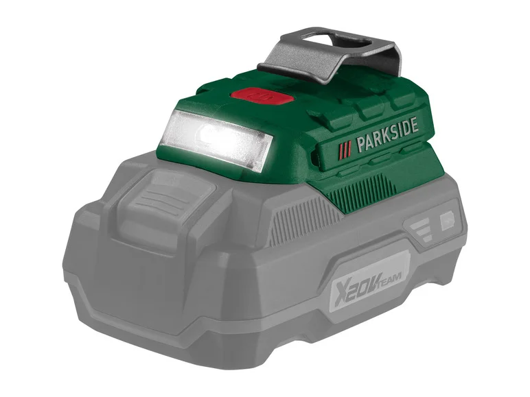 PARKSIDE Adaptateur de batterie USB avec éclairage LED PAA 20 Li-B3, 20 V