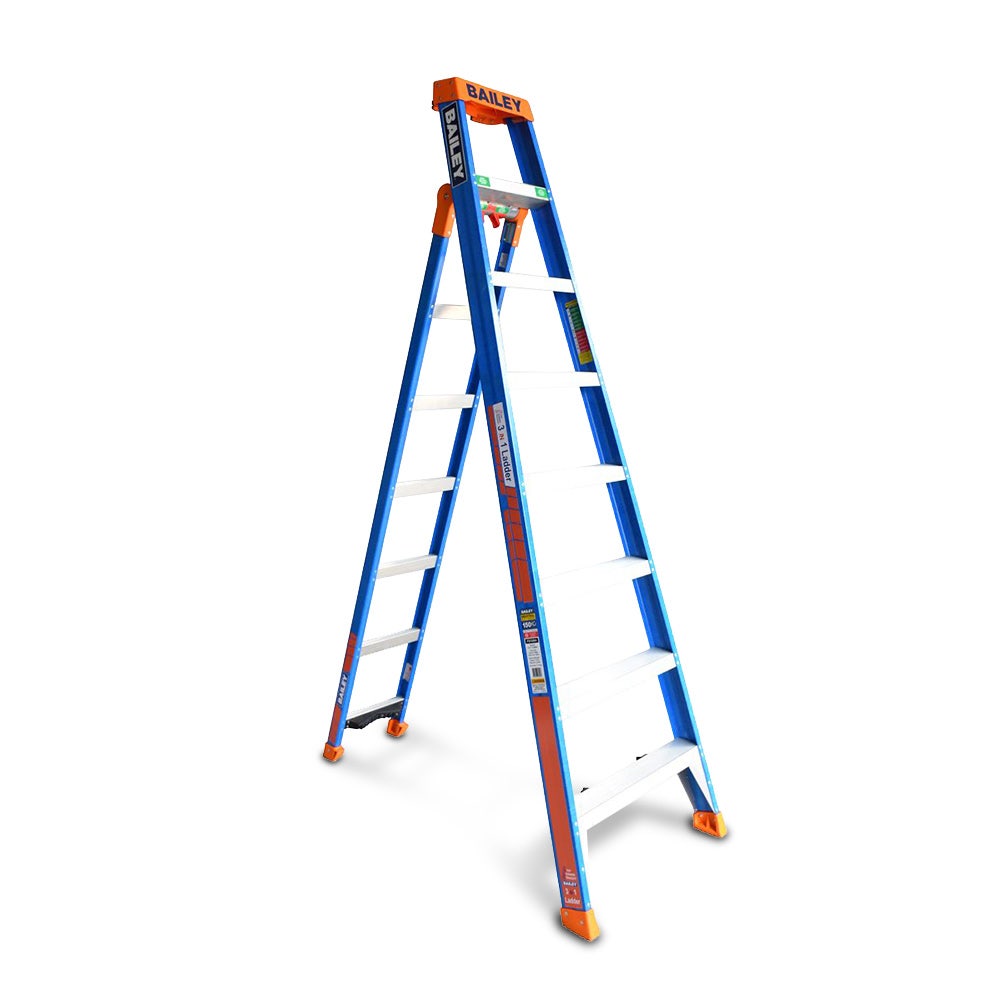 BAILEY 2.4m SLS 3-in-1 150kg Fibreglass Ladder FS13886