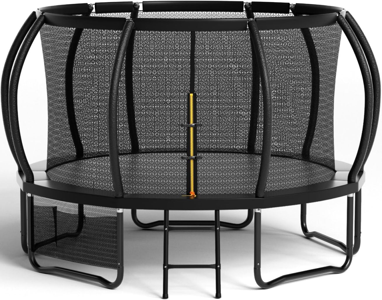 Flamaker Outdoor Children's Trampoline, Garden Trampoline Ø 366/427cm with Net, Ground Anchor, Sturdy Frame Construction, Weatherproof and Rustproof, Outdoor Trampoline for Children & Adults, Load Capacity 160kg