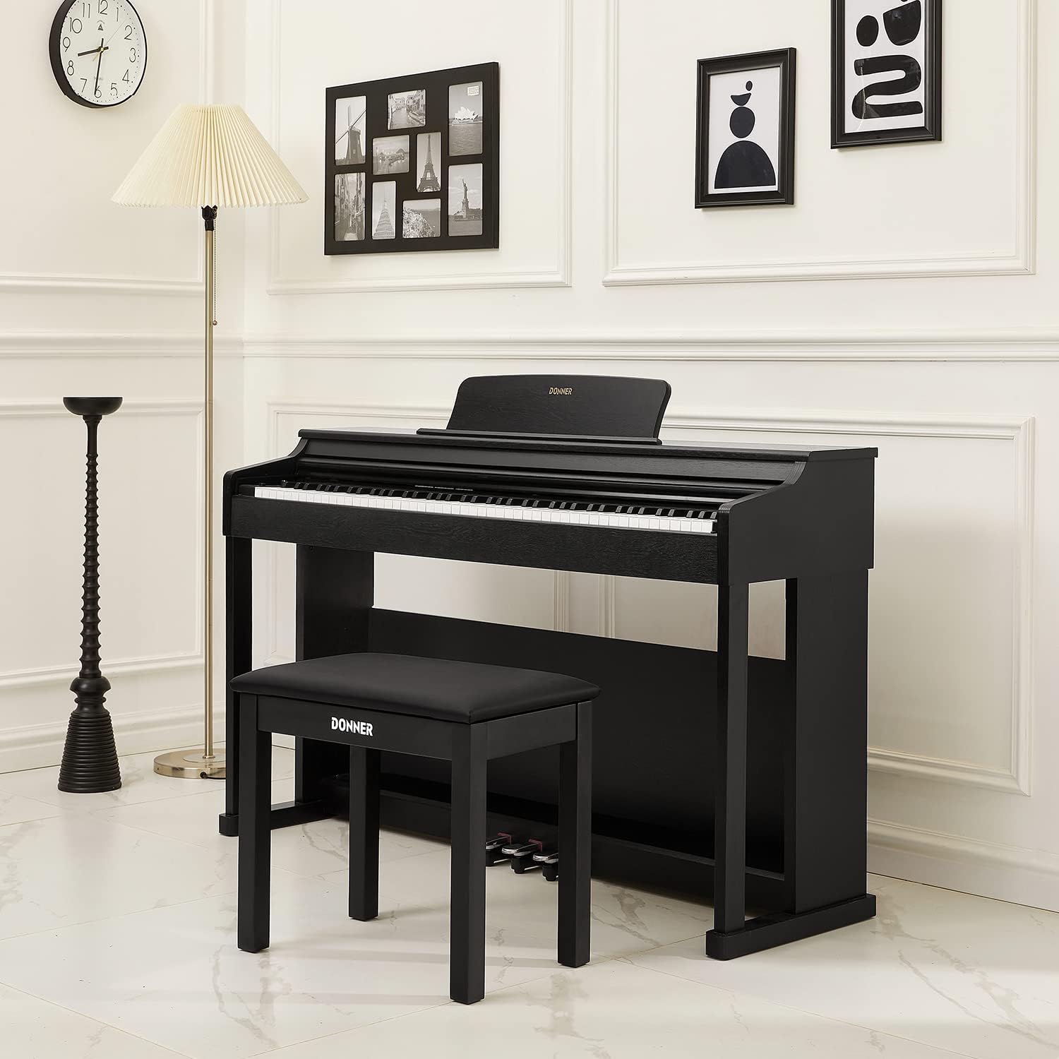 Upright Digital Piano, Donner DDP-100 88 Keys Digital Piano Home Keyboard Bundle