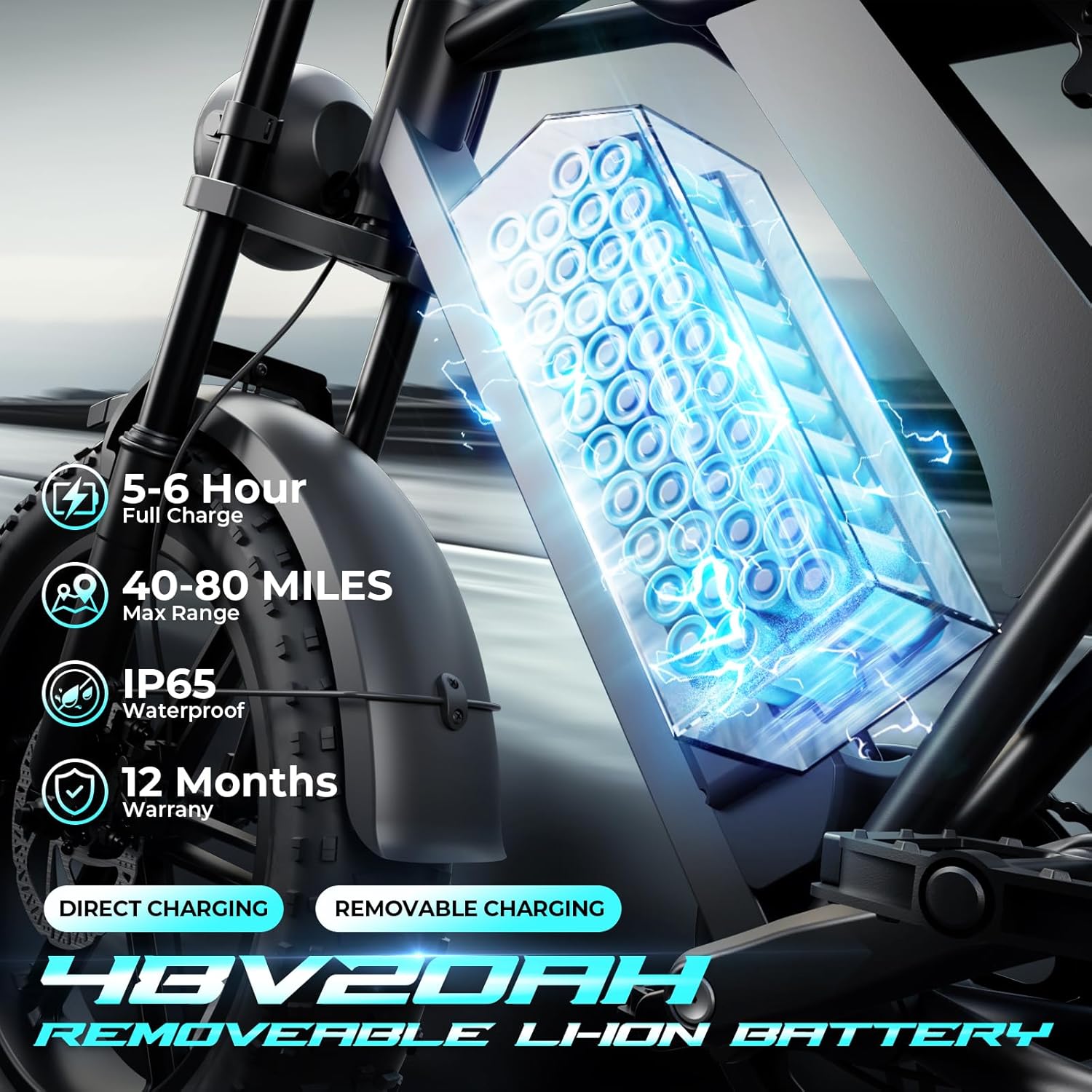 TST Electric Bike for Adults,750W-1500 W Peak Brushless Motor Fat Tire E Bike,48 V Removable Larger Battery,Electric Mountain Bike,with Hydraulic Suspension and 7-Speed E-Bike