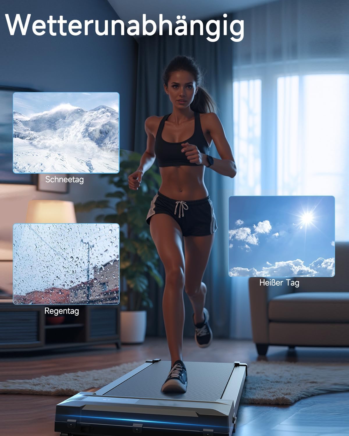 Kerolina Walking Pad Laufband für Zuhause - Home Office Laufbänder Under Desk Schreibtisch Laufpad Leise Tragbares Kompakte Gehband Klein Mini Treadmill LED-Anzeige Remote Control Tretmühle