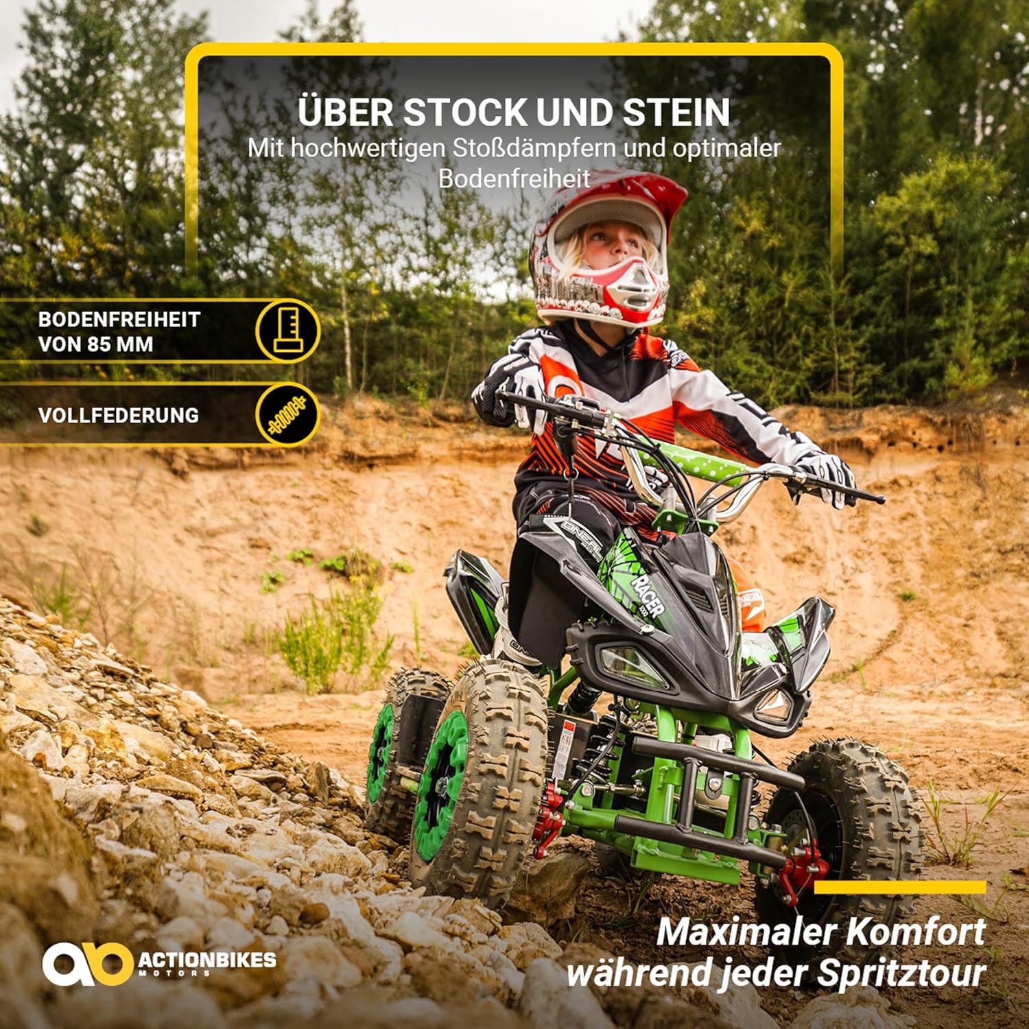 Actionbikes Motors Kids Quad Electric ATV Racer