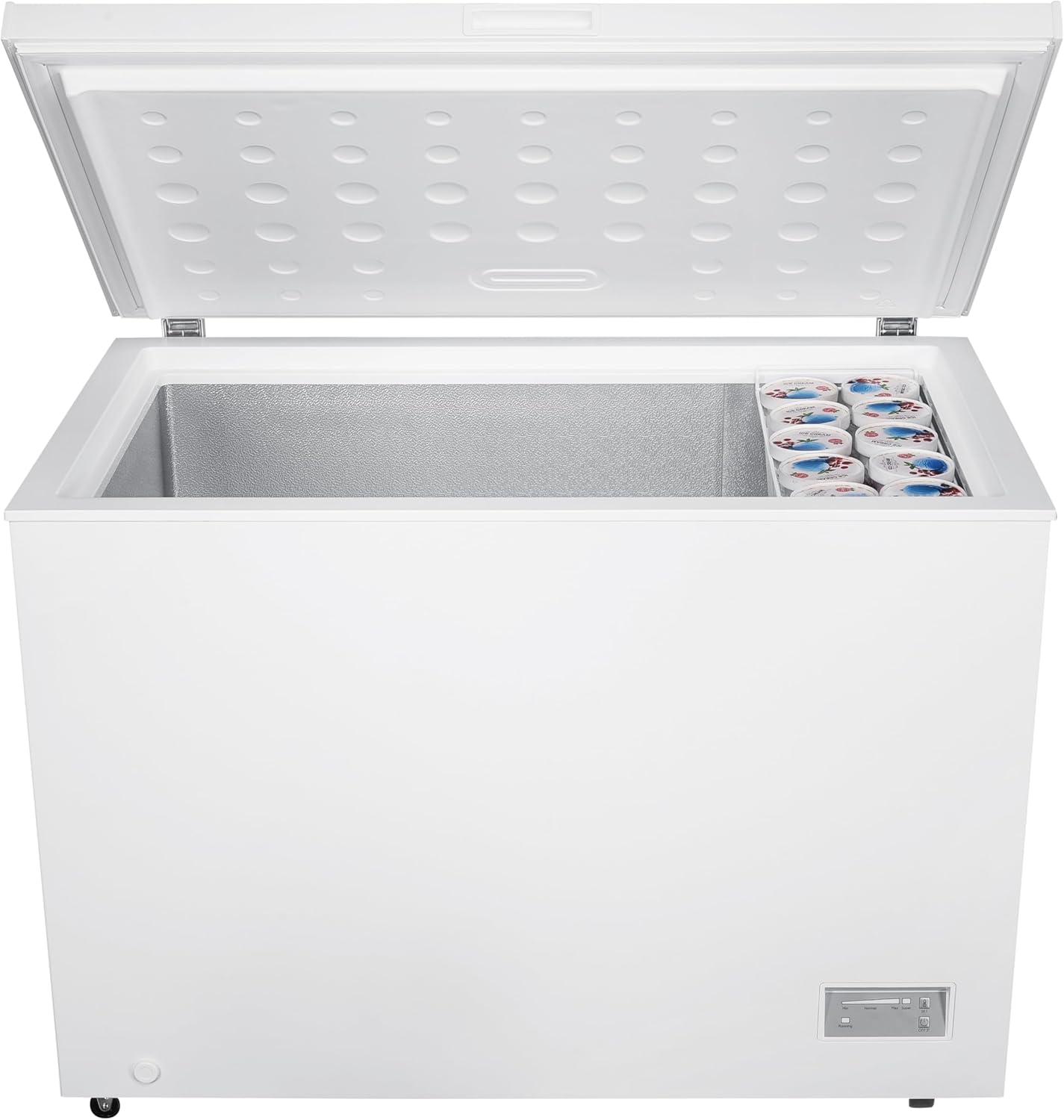 Beko CF316EWN Freezer, Freezer, 308 L Usable Volume, 1 Freezer Basket, Temperature Alarm, Transport Wheels, LED Display System, 40 db(A), Can be Used in Unheated Rooms, White [Energy Class E]