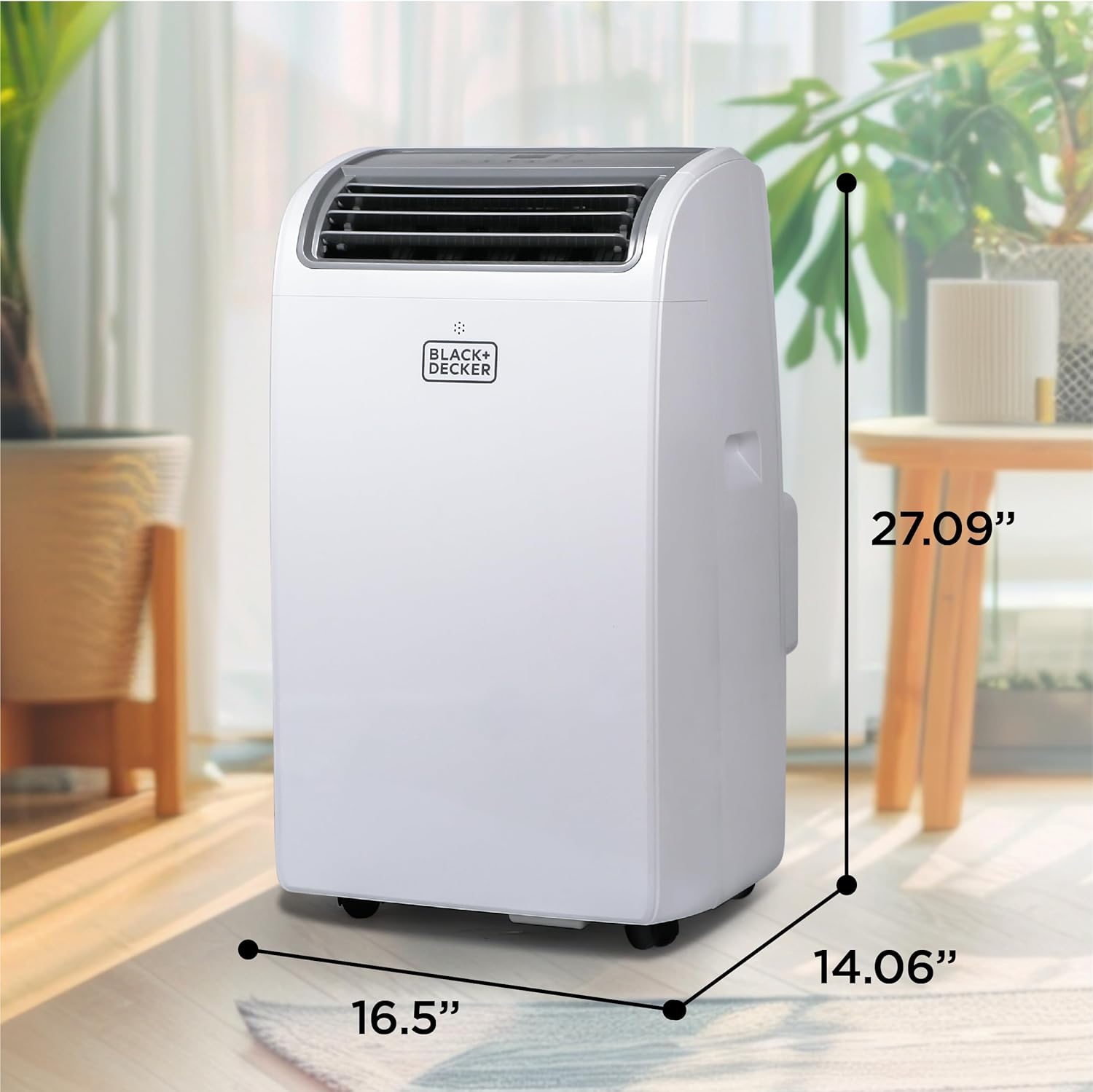 BLACK+DECKER Smart Portable Air Conditioner with Heat, 14,000 BTU Cooling, 12,000 BTU Heating for Rooms up to 700 Sq. Ft., Follow Me Remote, BPACT14HWT, White